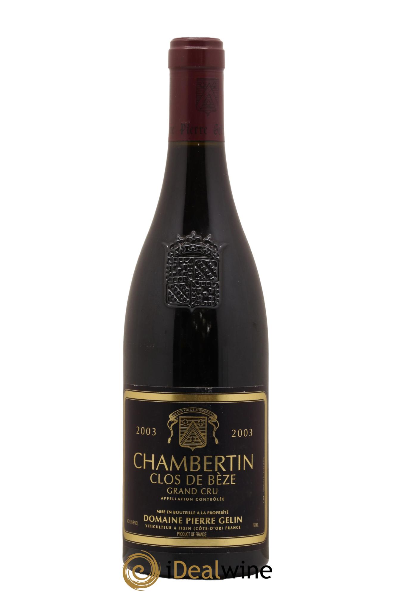 Chambertin Clos de Bèze Grand Cru Pierre Gelin 2003 - Lot de 1 bouteille - 0
