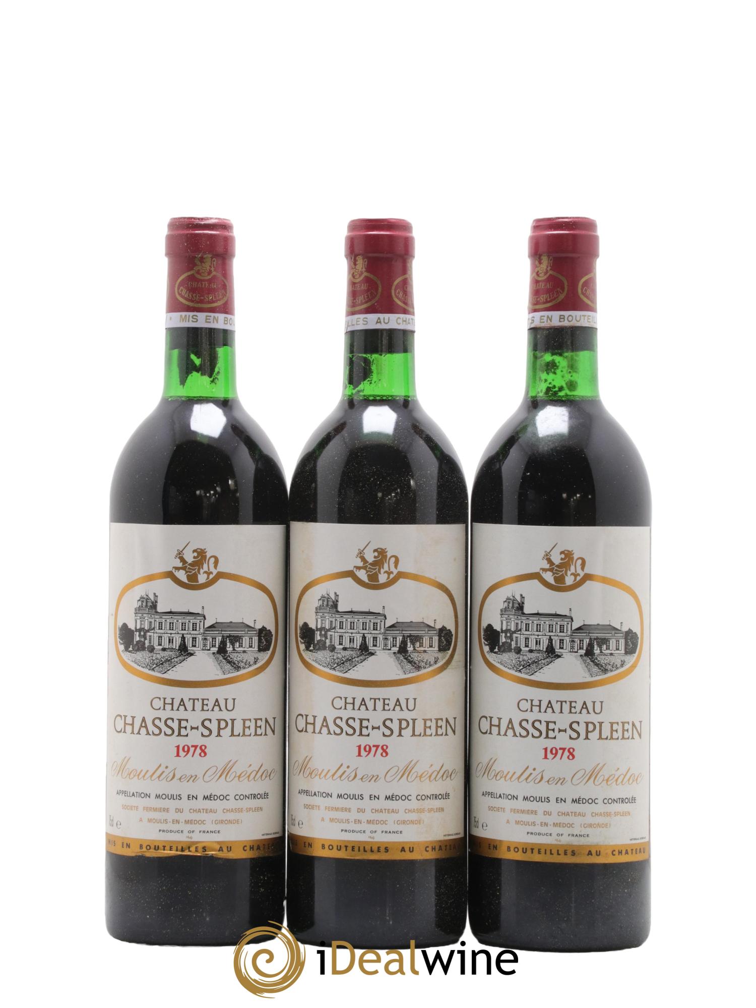 Château Chasse Spleen 1978 - Lot de 3 bouteilles - 0