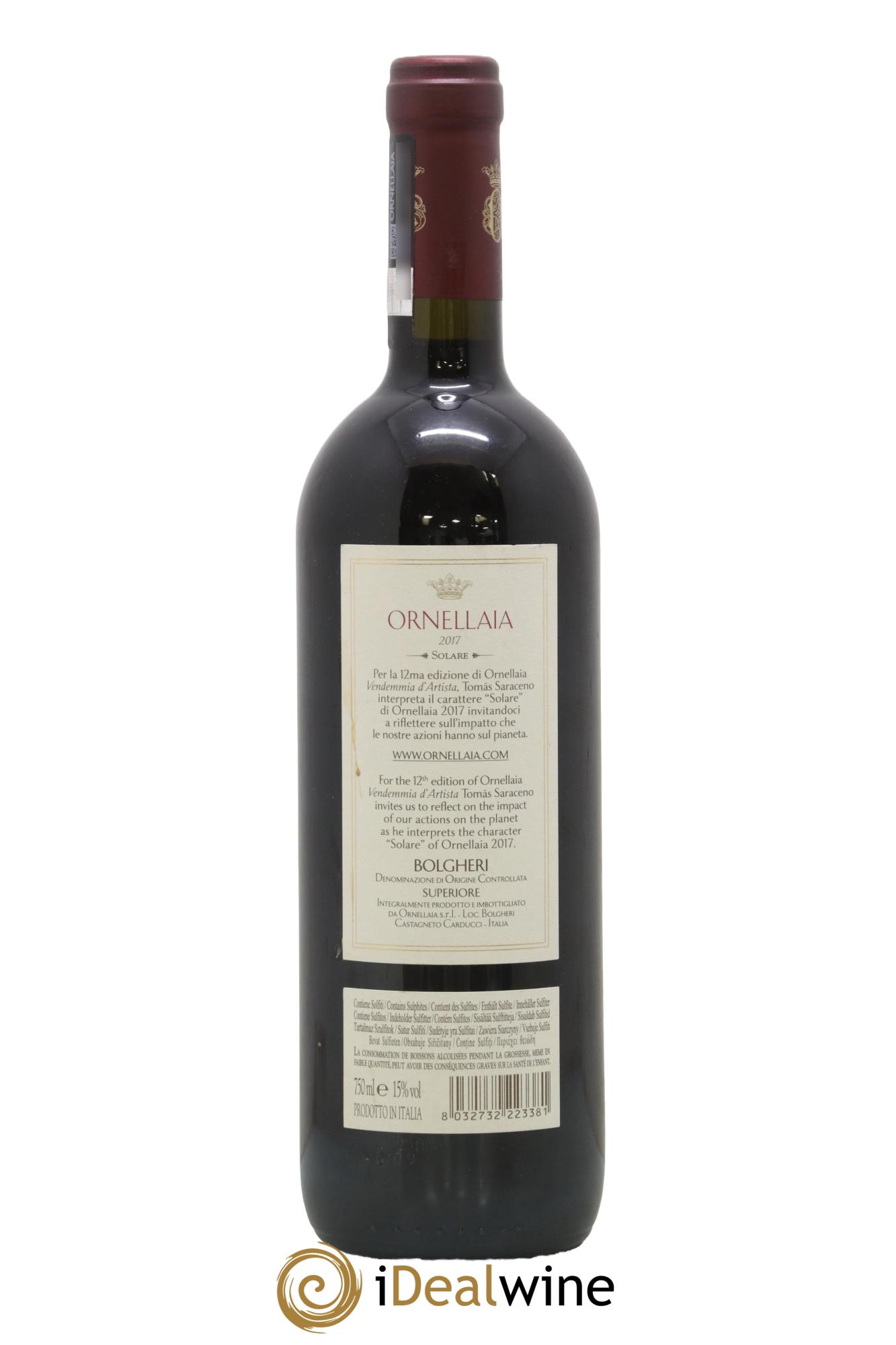 Bolgheri DOC Superiore Ornellaia Tenuta Dell'Ornellaia - Frescobaldi 2017 - Lot of 1 bottle - 1