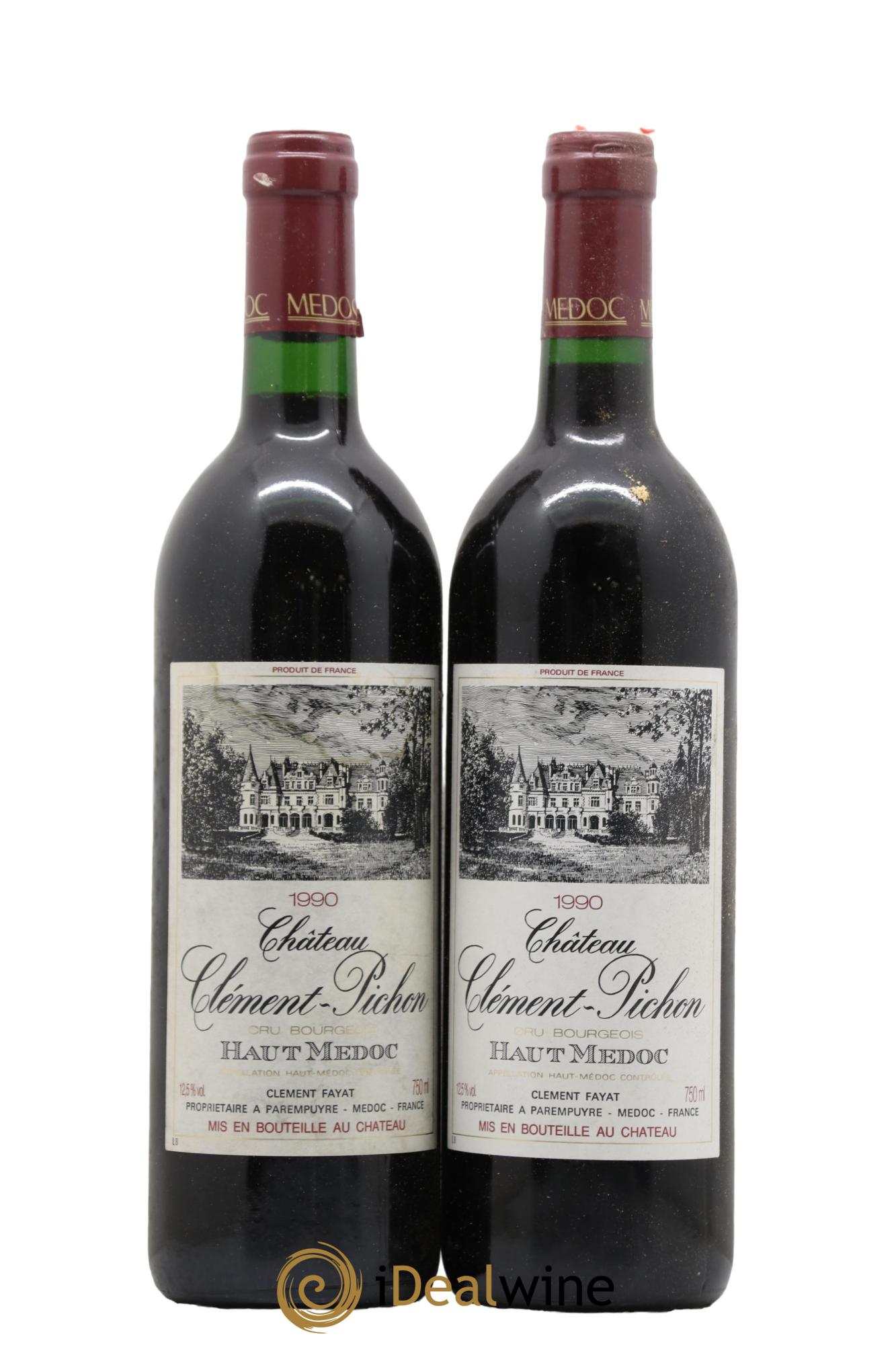 Château Clément-Pichon Cru Bourgeois 1990 - Lot de 2 bouteilles - 0