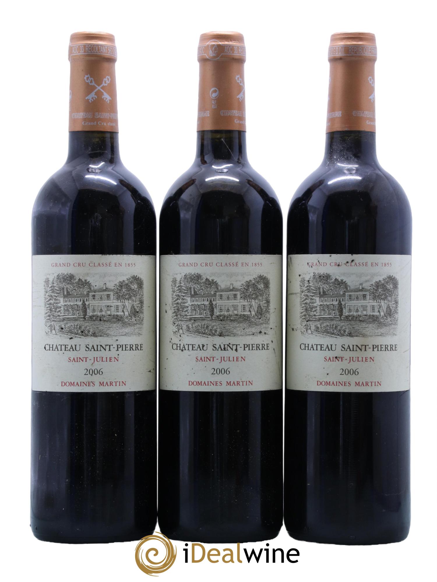 Château Saint-Pierre 4ème Grand Cru Classé 2006 - Lot de 3 bouteilles - 0