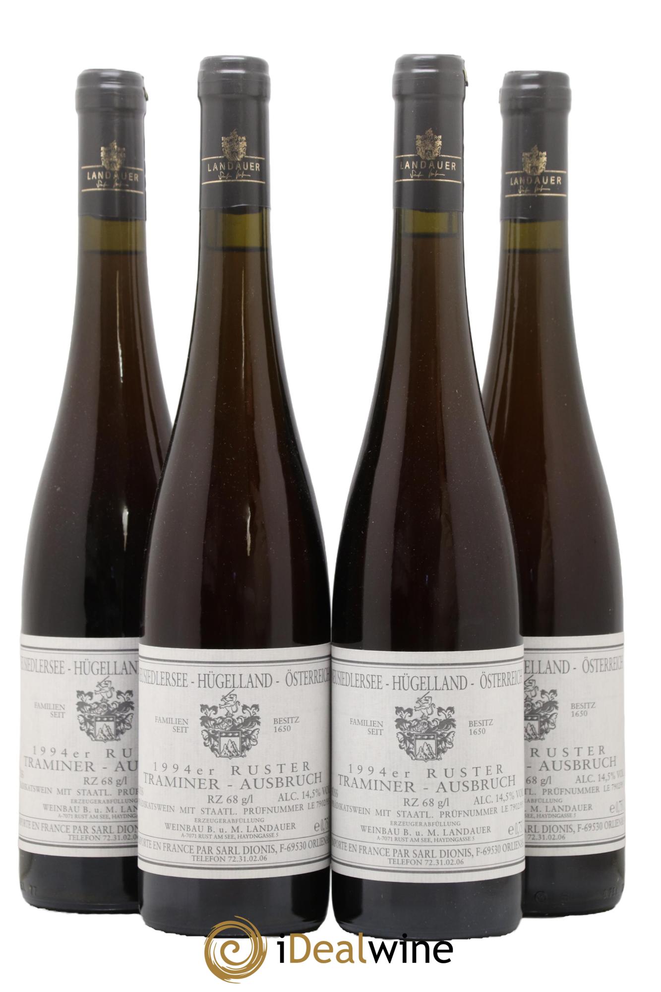Autriche Ruster Traminer Ausbruch Domaine Landauer 1994 - Lotto di 4 bottiglie - 0