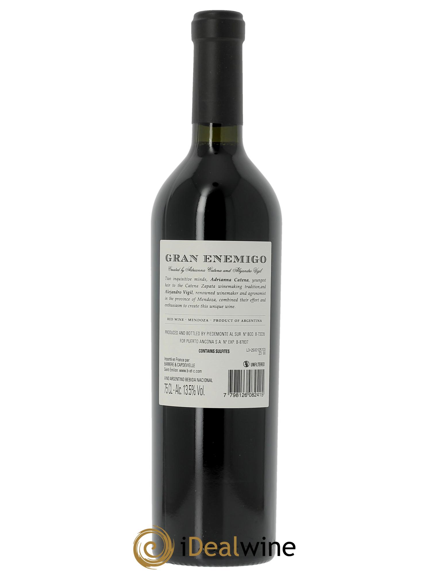 Mendoza Gran Enemigo El Enemigo 2021 - Lot of 1 bottle - 1