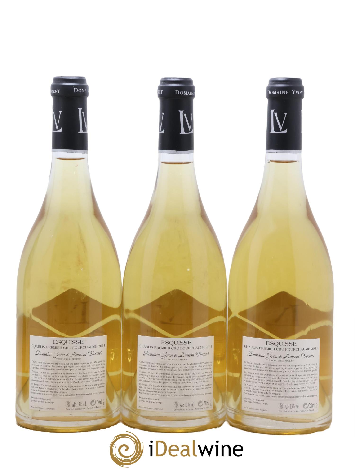 Chablis 1er Cru Fourchaume Yvon et Laurent Vocoret 2011 - Posten von 3 Flaschen - 1