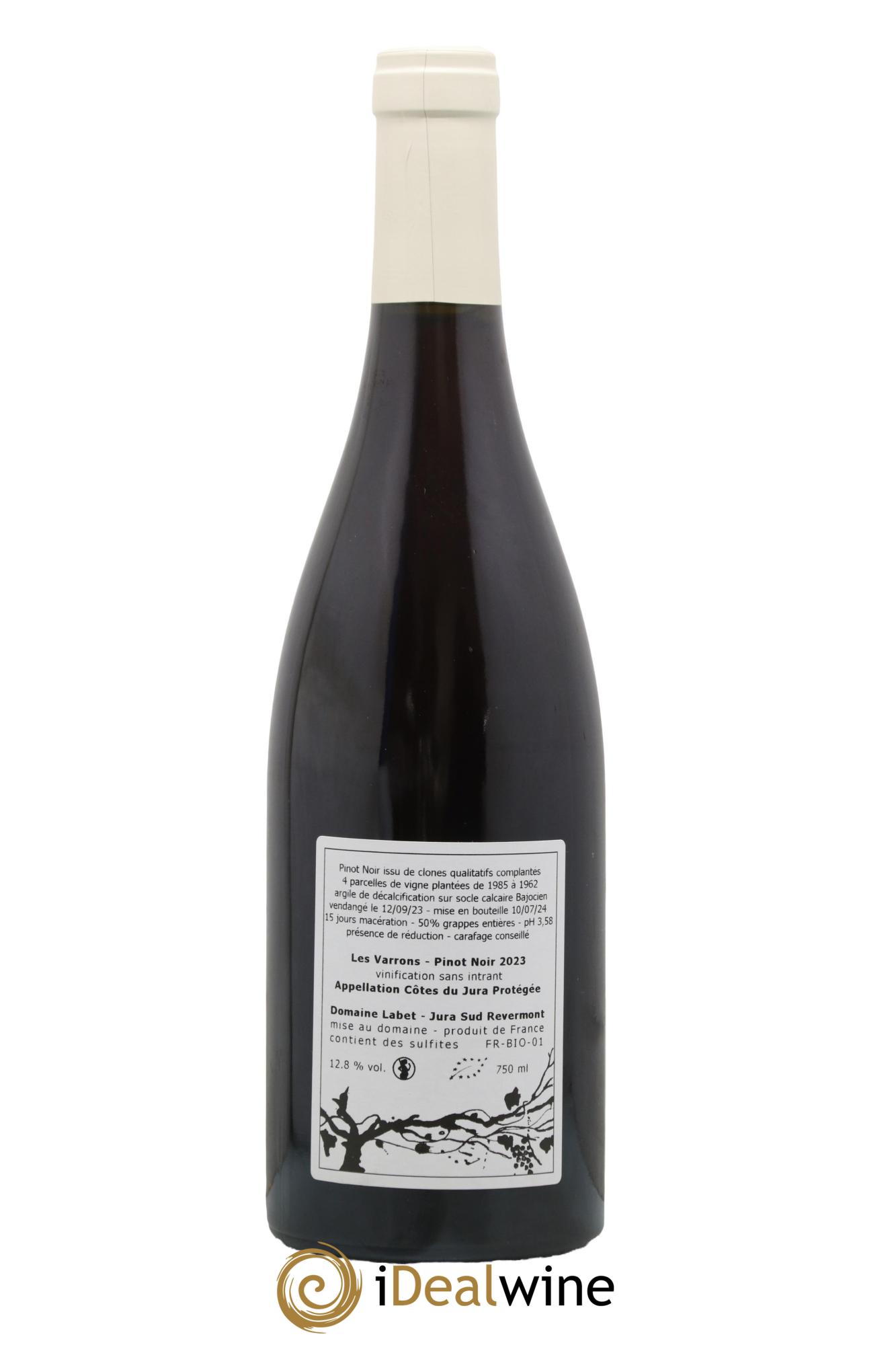 Côtes du Jura Pinot Noir Les Varrons Sélection Massale Romain - Julien  - Charline Labet 2023 - Posten von 1 Flasche - 1