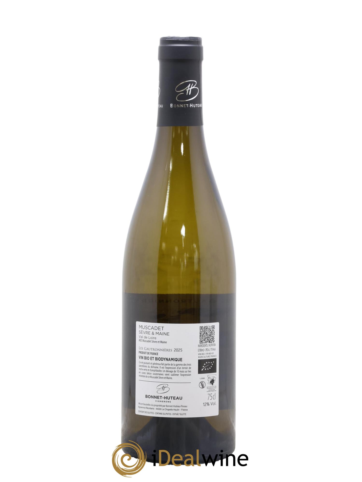 Muscadet-Sèvre-et-Maine sur lie Les Gautronnières Bonnet-Huteau 2025 - Posten von 1 Flasche - 1