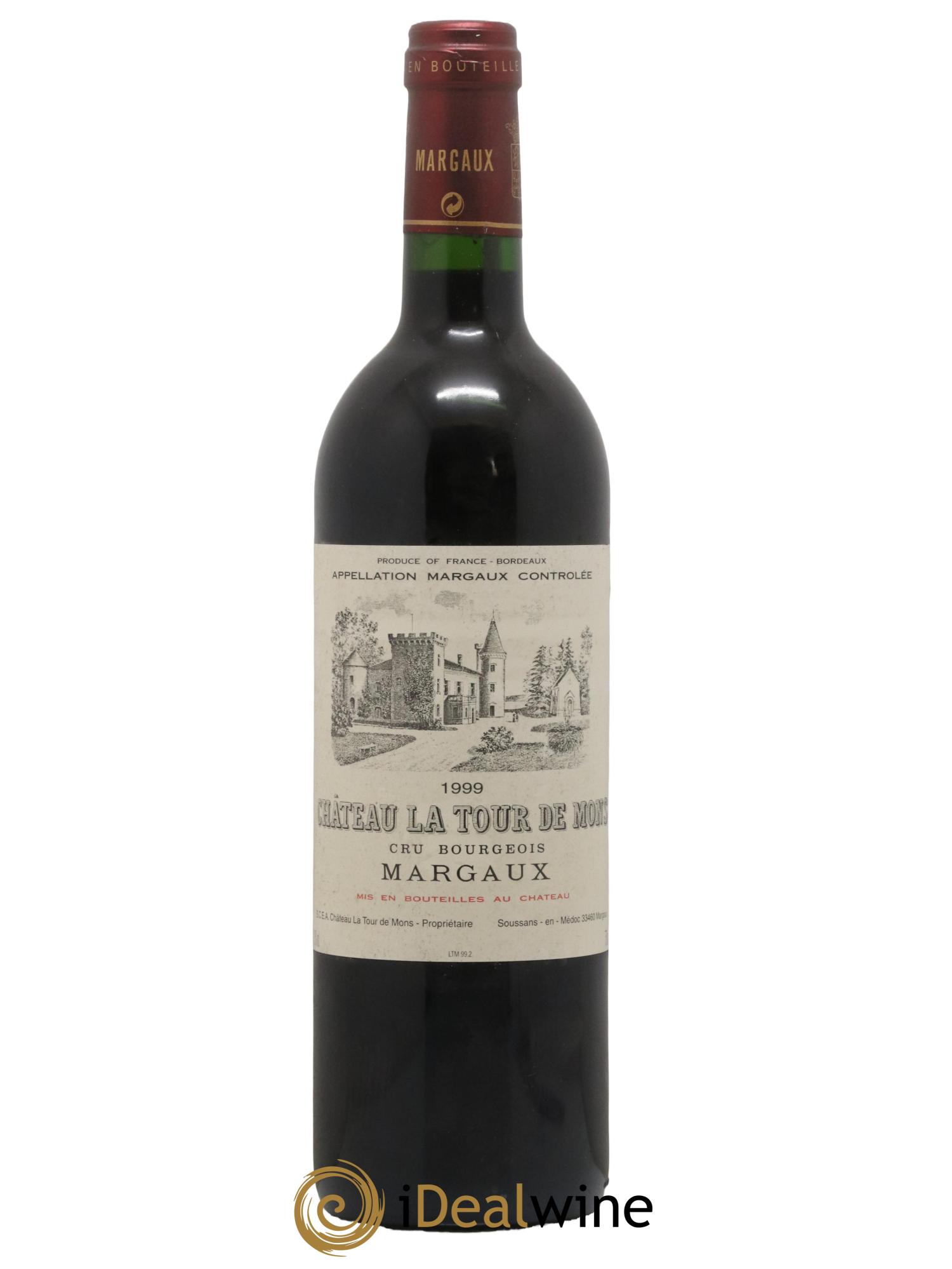 Château la Tour de Mons Cru Bourgeois 1999 - Lot de 1 bouteille - 0