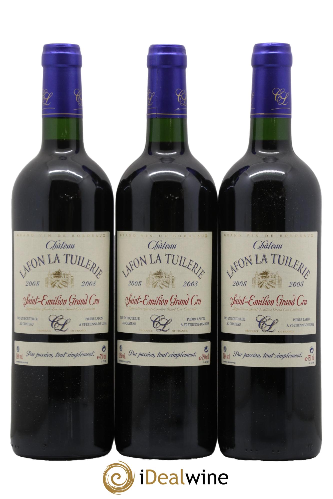 Saint-Émilion Grand Cru Château Lafon La Tuilerie 2008 - Posten von 12 Flaschen - 2