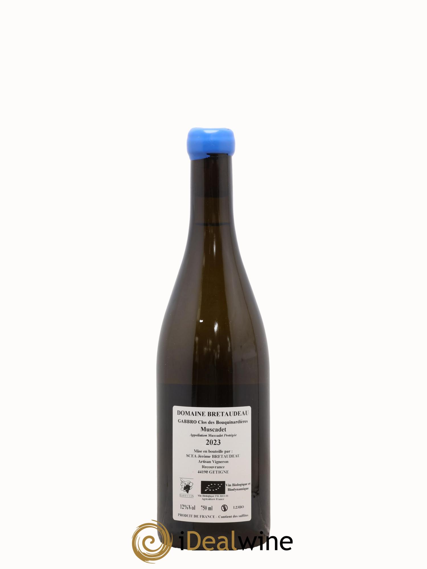 Muscadet-Sèvre-et-Maine Gabbro Clos des Bouquinardières Jérôme Bretaudeau - Domaine de Bellevue 2023 - Posten von 1 Flasche - 1