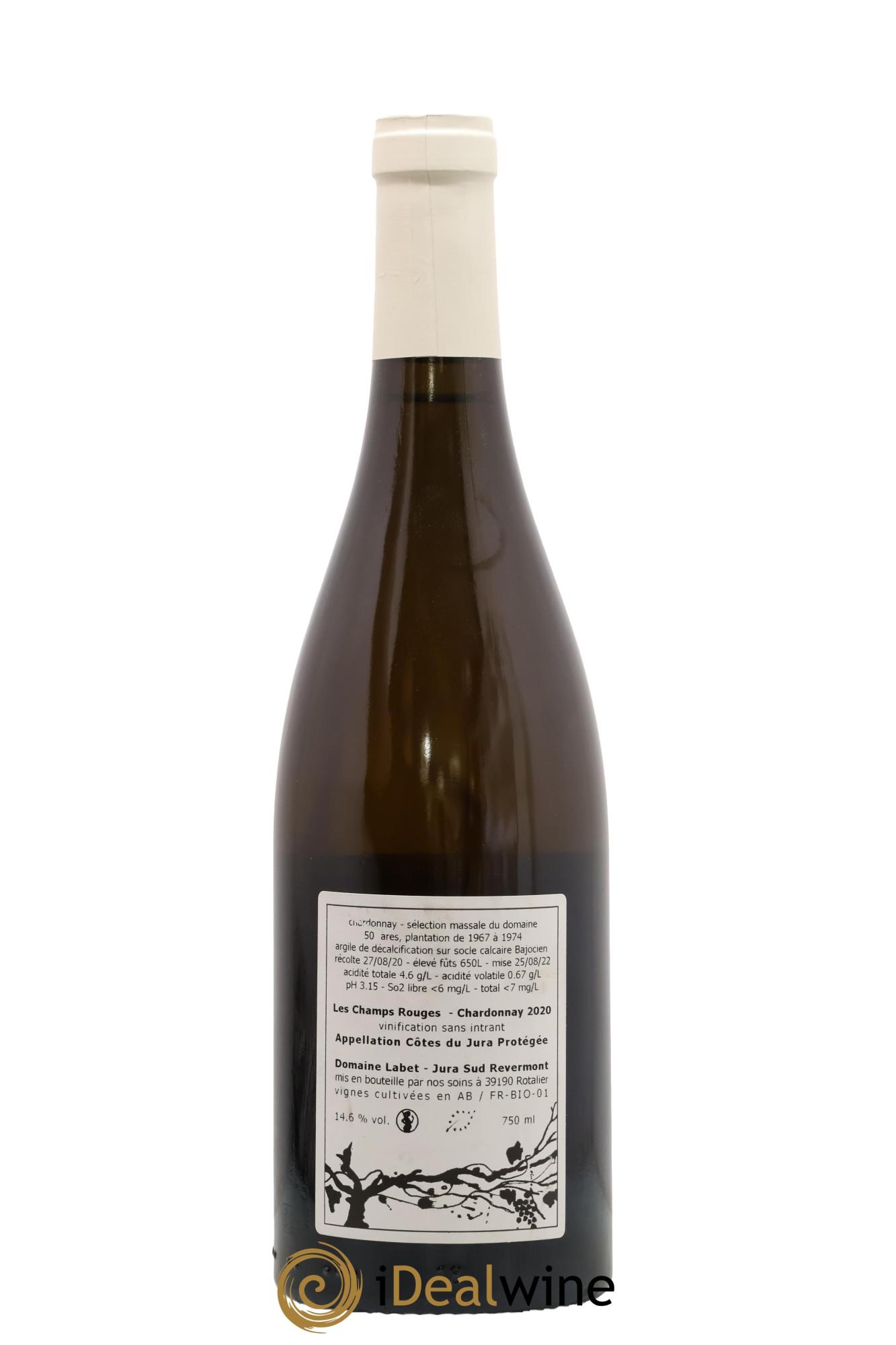 Côtes du Jura Chardonnay Les Champs Rouges Romain - Julien - Charline Labet 2020 - Lotto di 1 bottiglia - 1