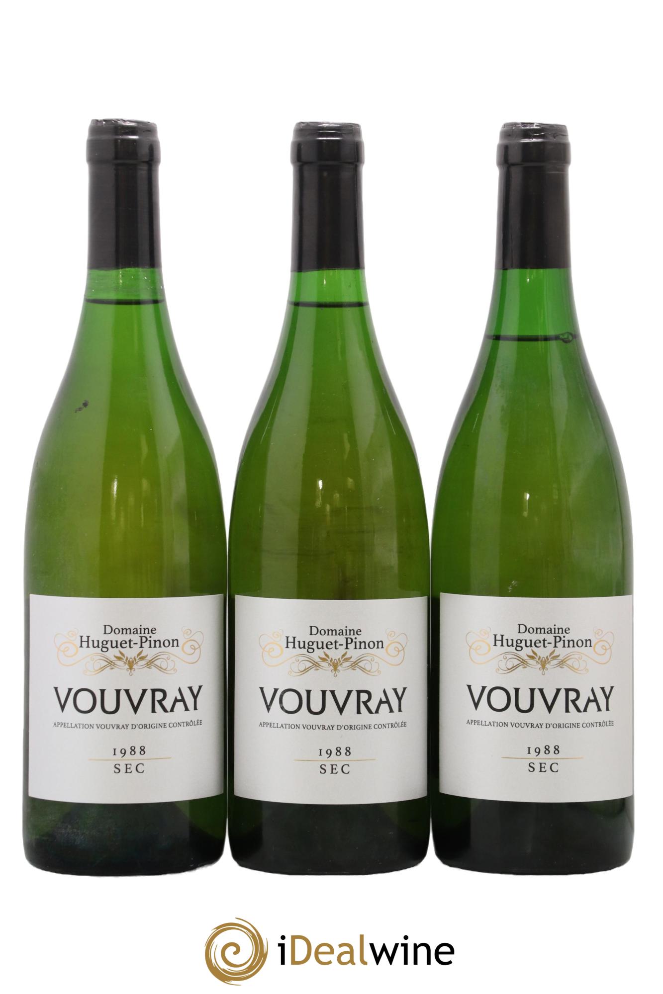 Vouvray Huguet Pinon 1988 - Posten von 3 Flaschen - 0