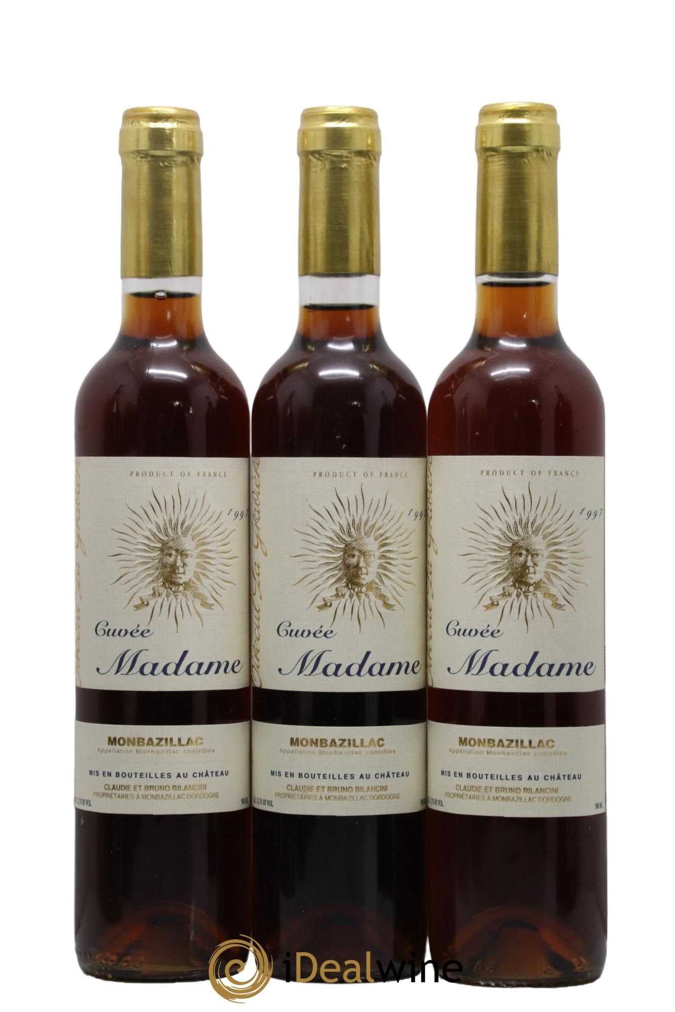 Monbazillac Château Tirecul La Gravière Cuvée Madame Bruno et Claudie Bilancini 1997 - Lot de 3 format 50cls - 0