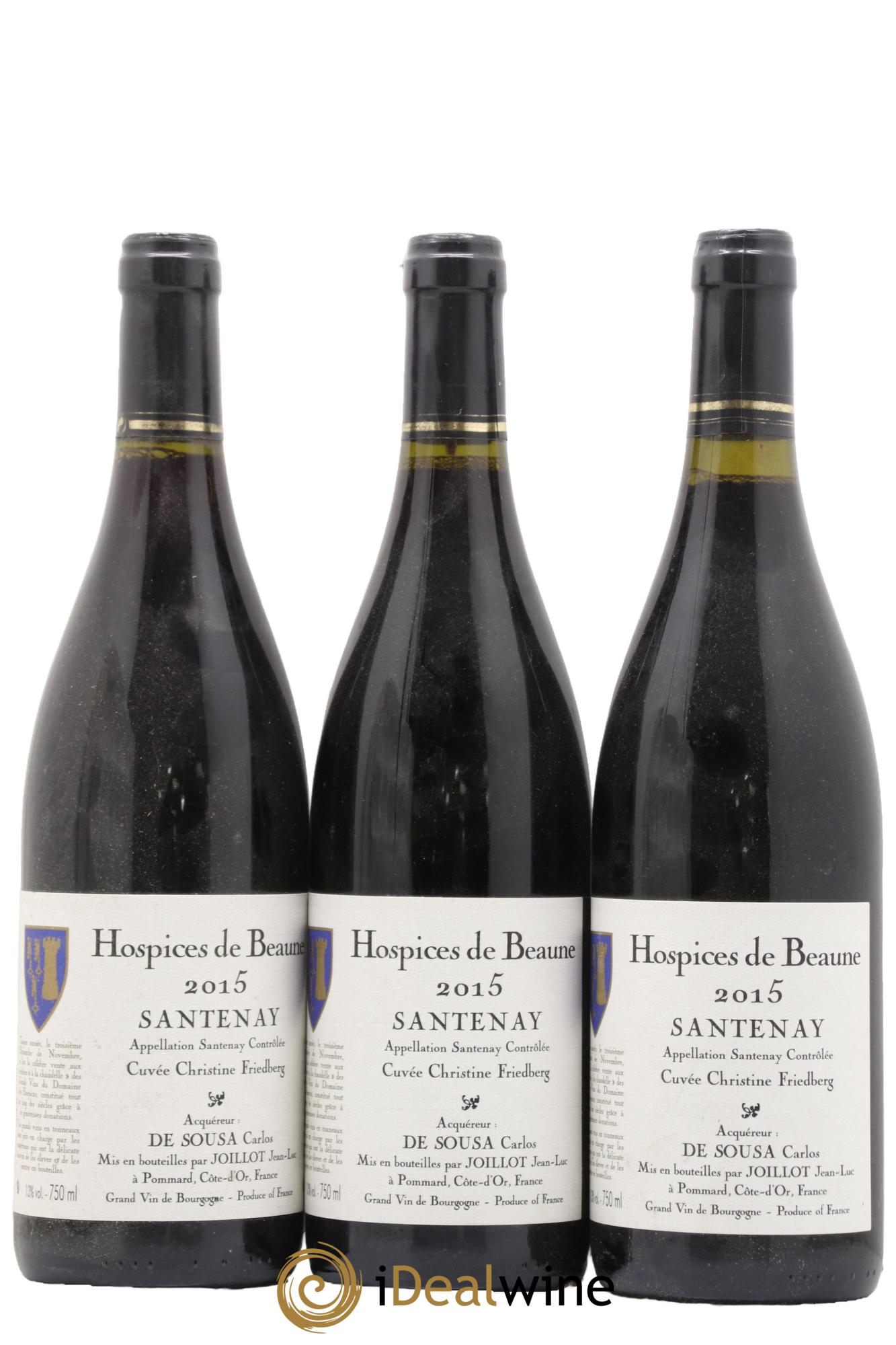 Santenay Cuvée Christine Friedberg Hospices de Beaune Jean-Luc Joillot 2015 - Lot de 3 bouteilles - 0