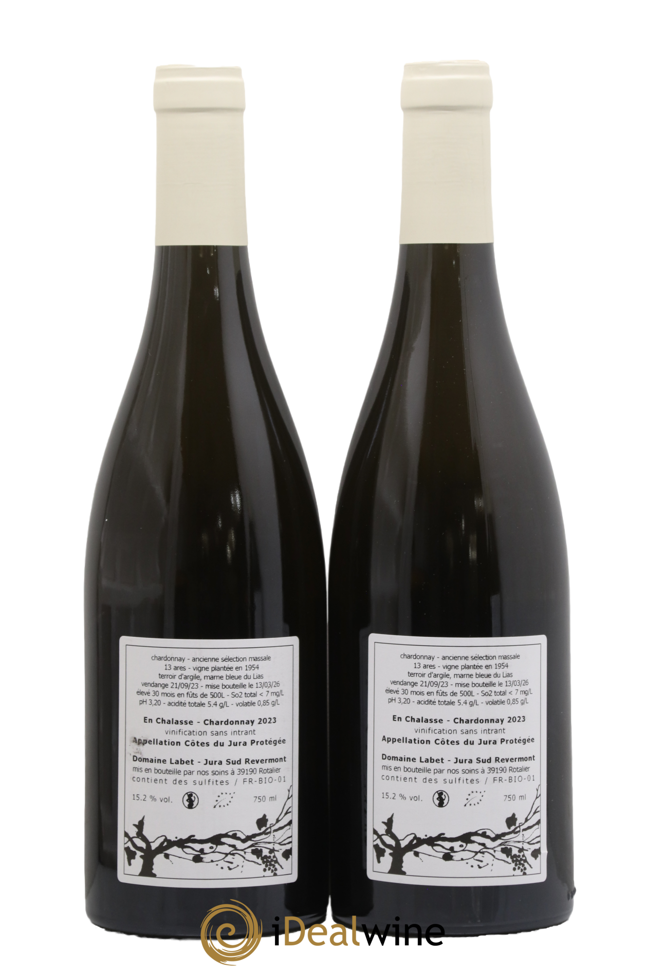 Côtes du Jura Chardonnay En Chalasse Romain - Julien - Charline Labet 2023 - Posten von 2 Flaschen - 1