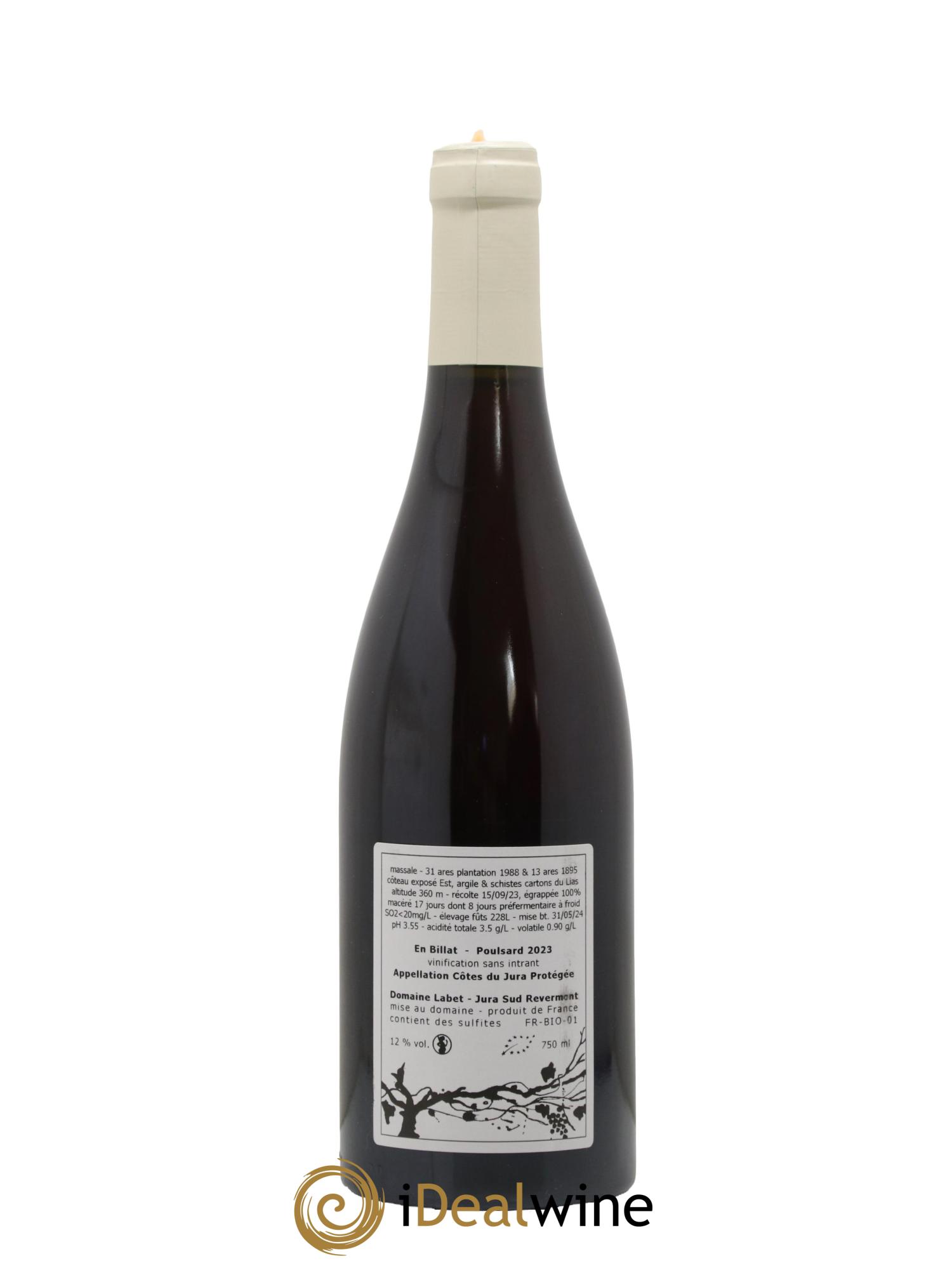 Côtes du Jura Poulsard En Billat Romain - Julien  - Charline Labet 2023 - Lot de 1 bouteille - 1