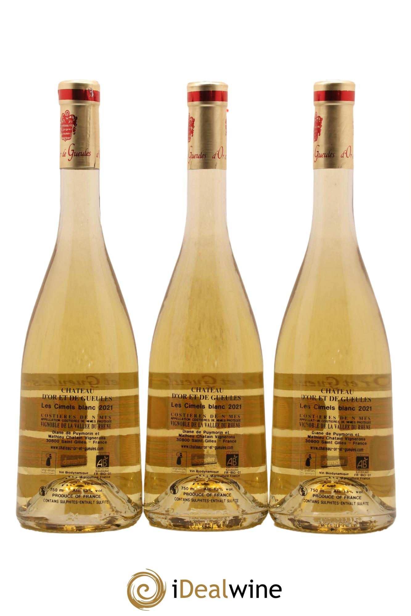 Costières de Nîmes Les Cimels Chateau d Or et de Gueules 2021 - Lot de 3 bouteilles - 1