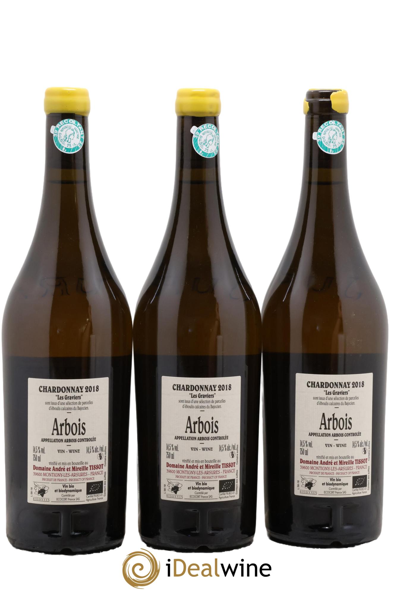 Arbois Chardonnay Les Graviers Bénédicte et Stéphane Tissot 2018 - Lot de 3 bouteilles - 1