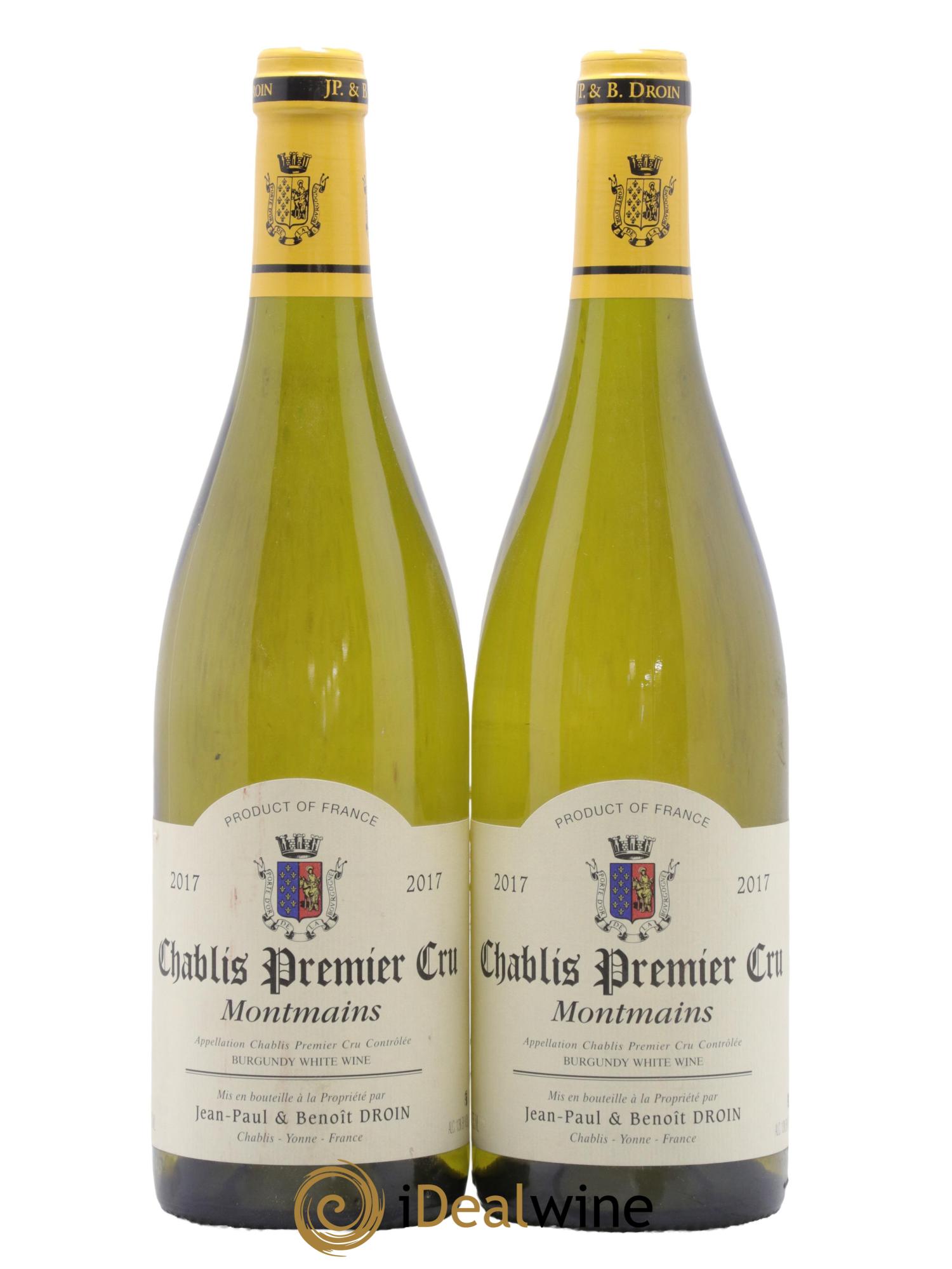 Chablis 1er Cru Montmains Jean-Paul & Benoît Droin (Domaine) 2017 - Lot de 2 bouteilles - 0