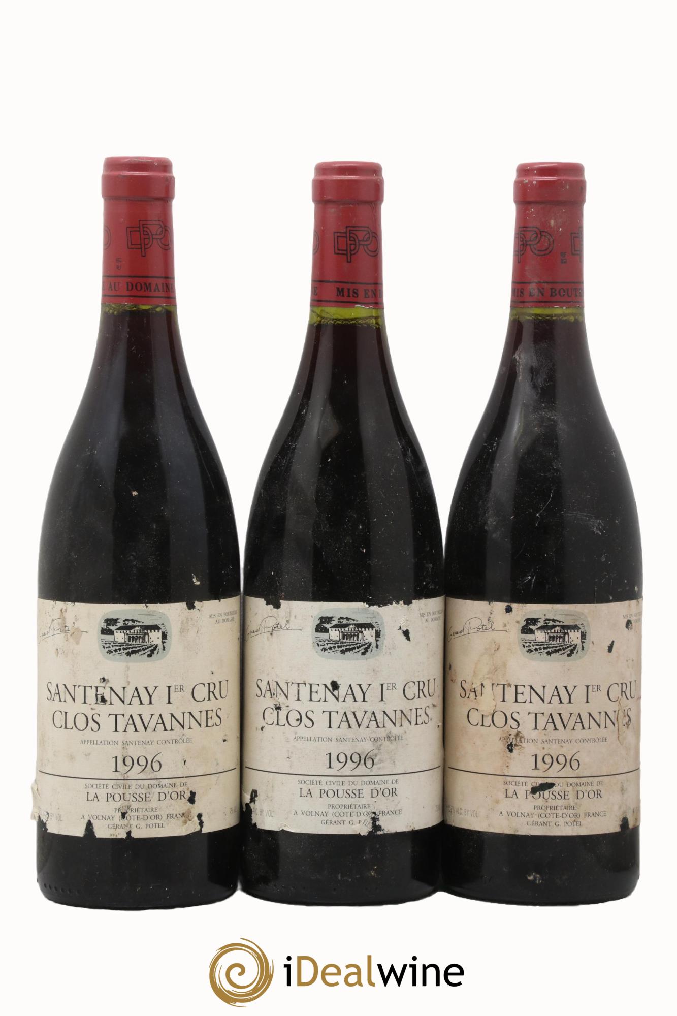Santenay 1er Cru Clos Tavannes La Pousse d'Or (Domaine de) Provenance de la cave des enfants de Gérard Potel 1996 - Lot de 3 bouteilles - 0
