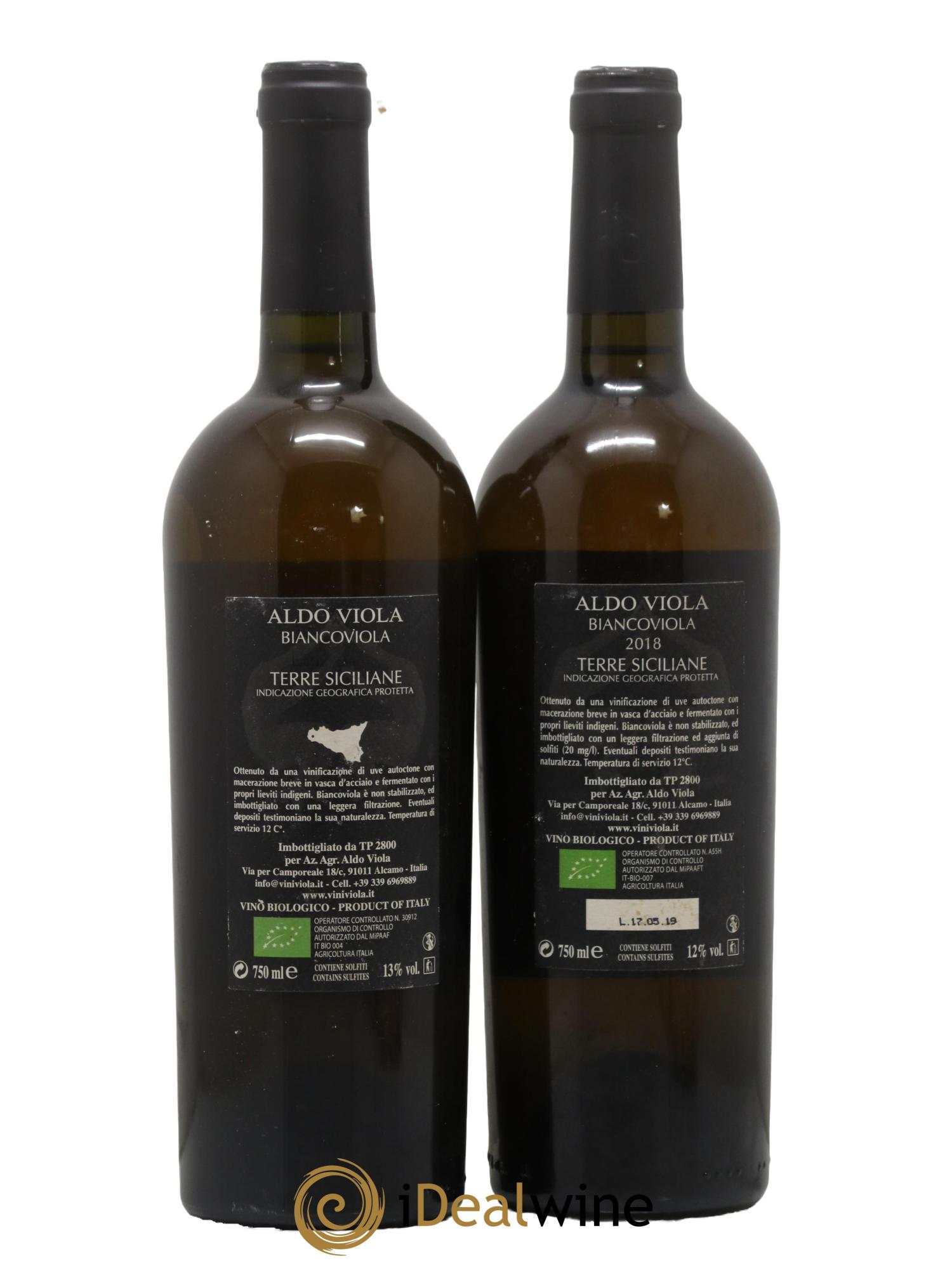 IGP Sicile Terre Siciliane Biancoviola Aldo Viola 2018 - Lot de 2 bouteilles - 2