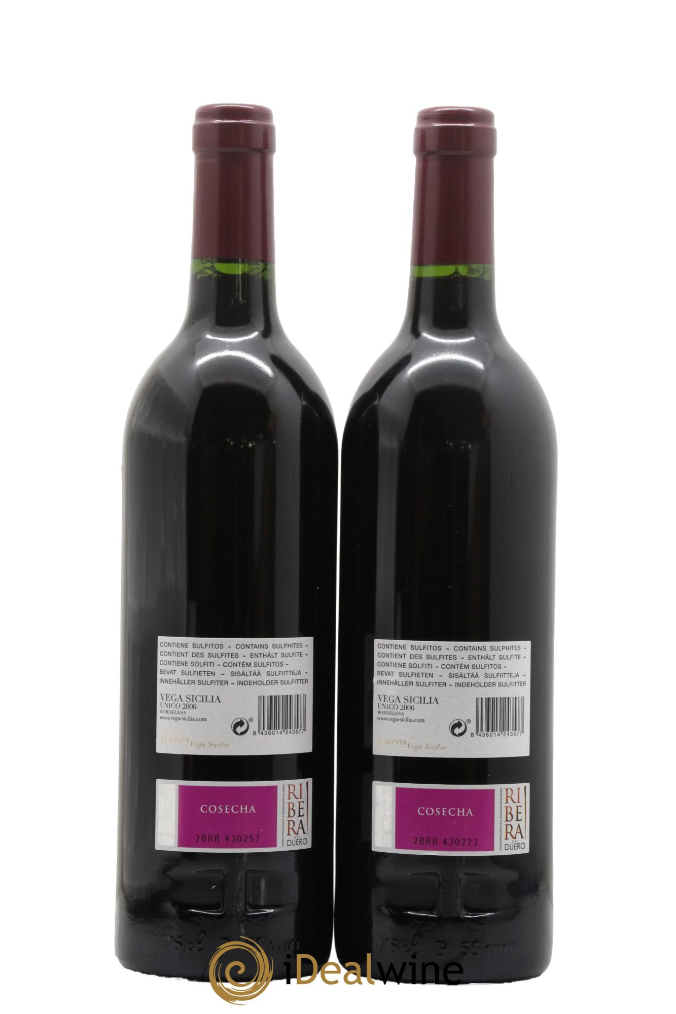 Ribera Del Duero DO Vega Sicilia Unico Famille Alvarez 2006 - Lot of 2 bottles - 1