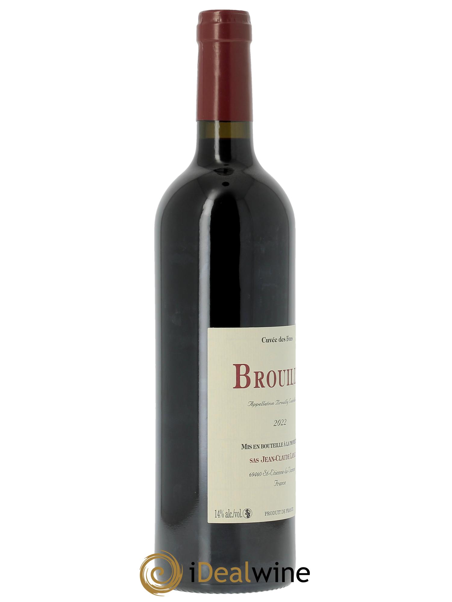 Brouilly Cuvée des Fous Jean-Claude Lapalu  2022 - Lot de 1 bouteille - 1