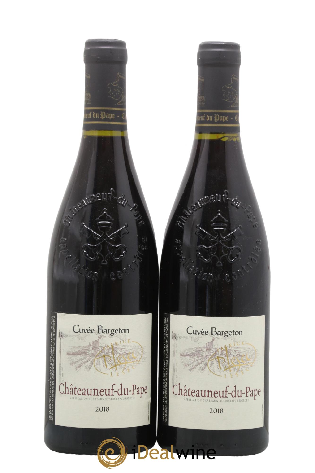 Châteauneuf-du-Pape Cuvée Bargeton Patrick Lesec 2018 - Lot of 2 bottles - 0