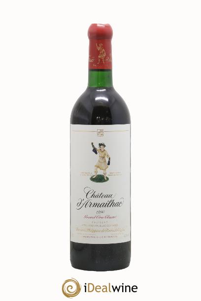 Château d' Armailhac - Mouton Baron(ne) Philippe 5ème Grand Cru Classé 1990 - Lot de 1 bouteille - 0