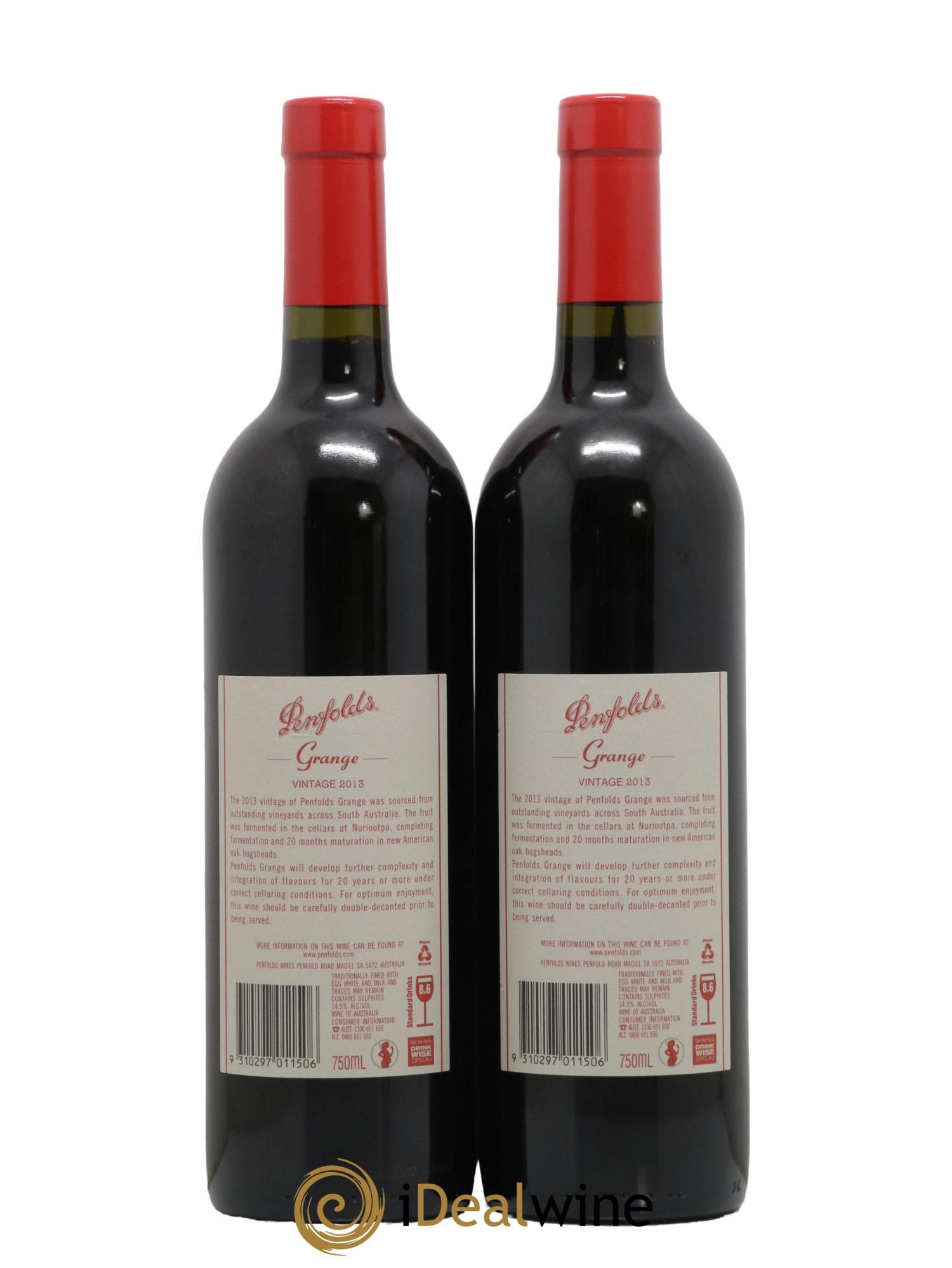 South Australia Penfolds Wines Grange 2013 - Lot de 2 bouteilles - 1