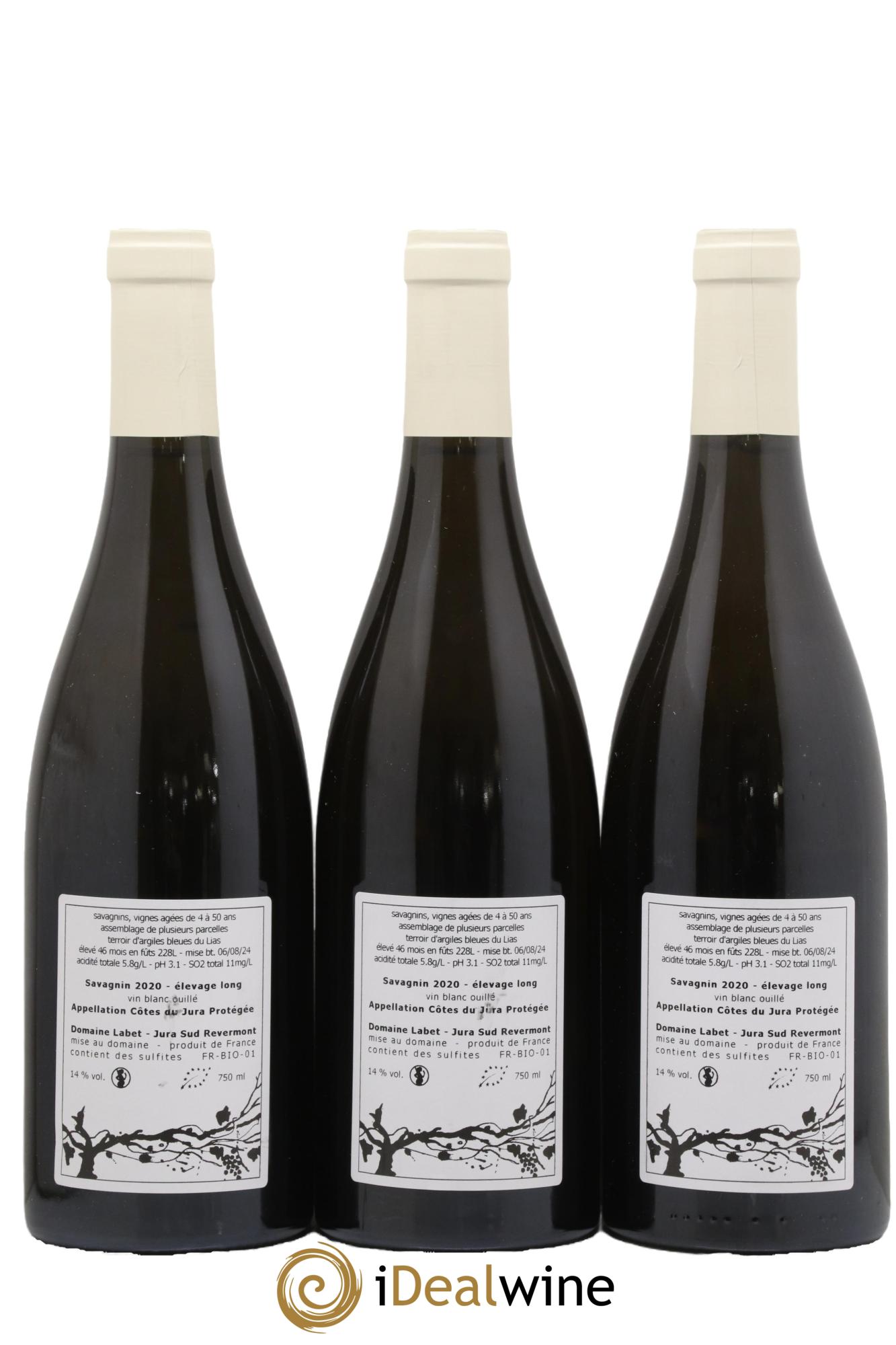 Côtes du Jura Savagnin en Chalasse Elevage Long Romain - Julien  - Charline Labet 2020 - Posten von 3 Flaschen - 1