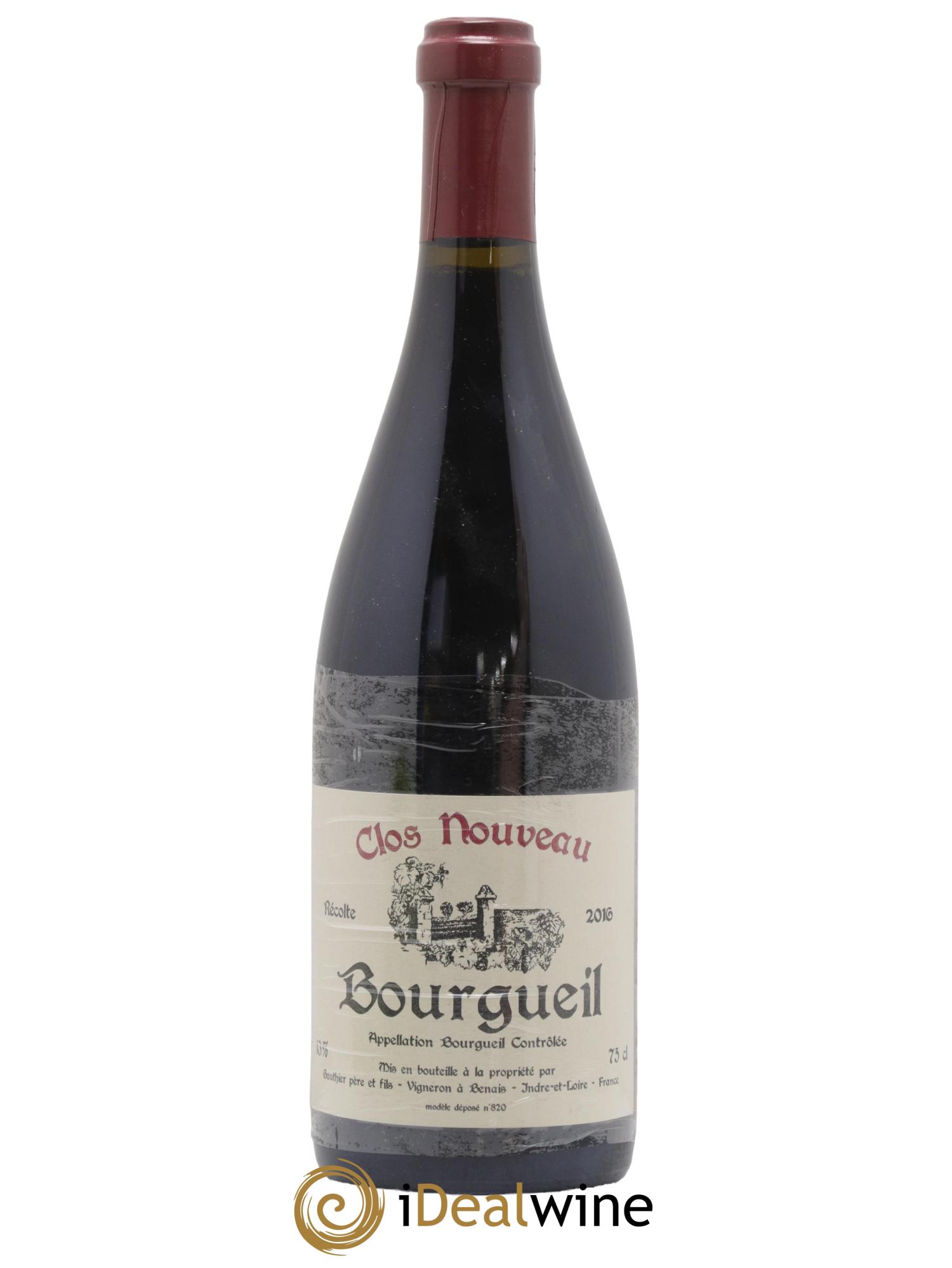Bourgueil Clos Nouveau Domaine du Bel Air 2016 - Lot de 1 bouteille - 0