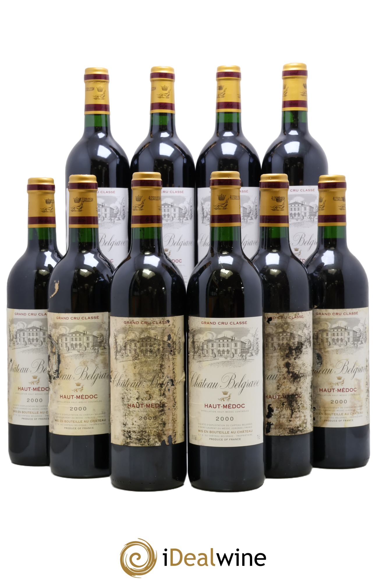 Château Belgrave 5ème Grand Cru Classé 2000 - Lot de 10 bouteilles - 0