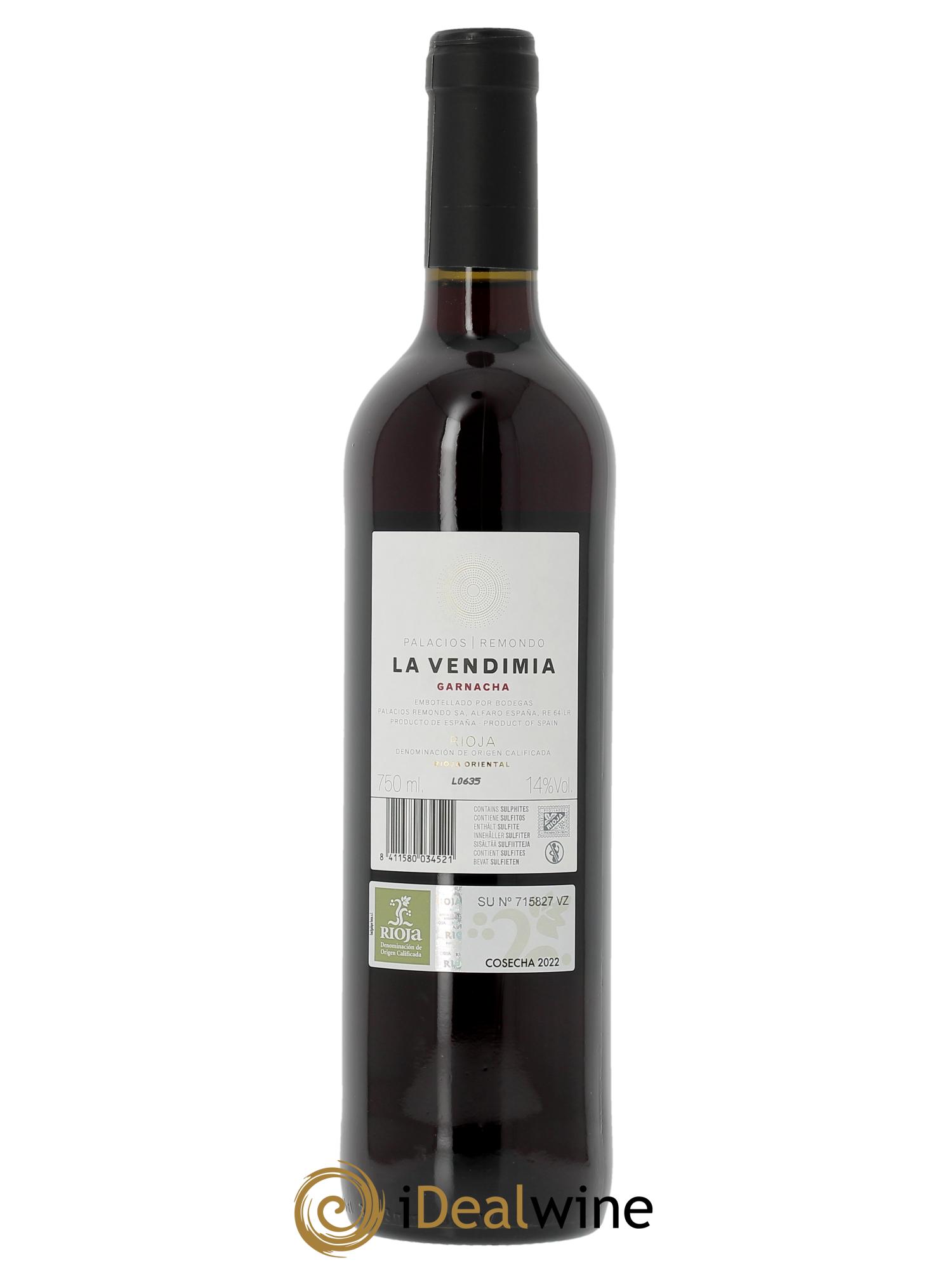 Rioja DOCA La Vendimia Palacios Remondo  2022 - Posten von 1 Flasche - 1