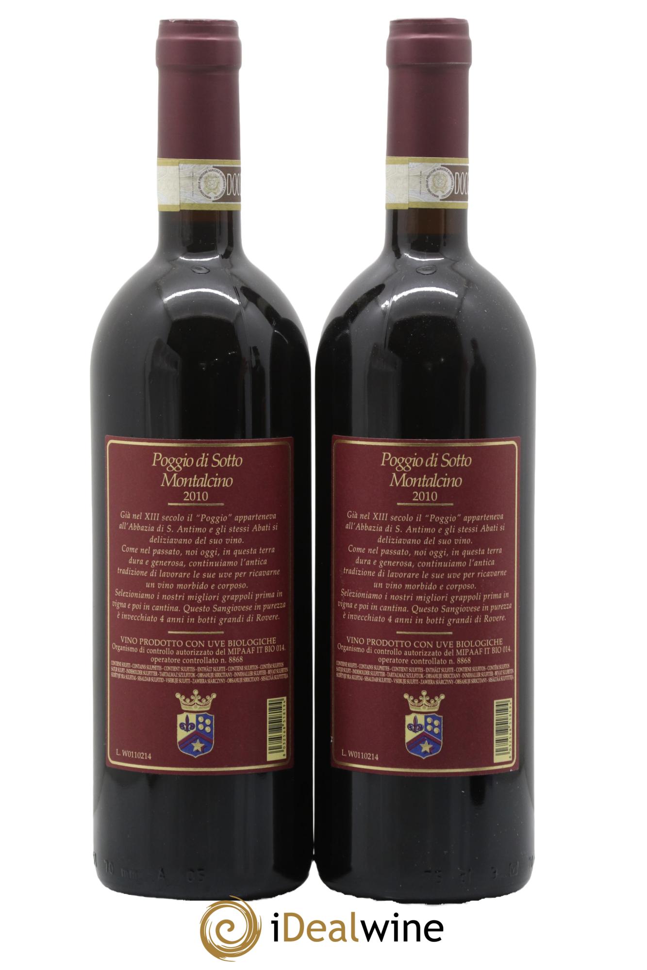Brunello di Montalcino DOCG Poggio di Sotto 2010 - Lot of 2 bottles - 1