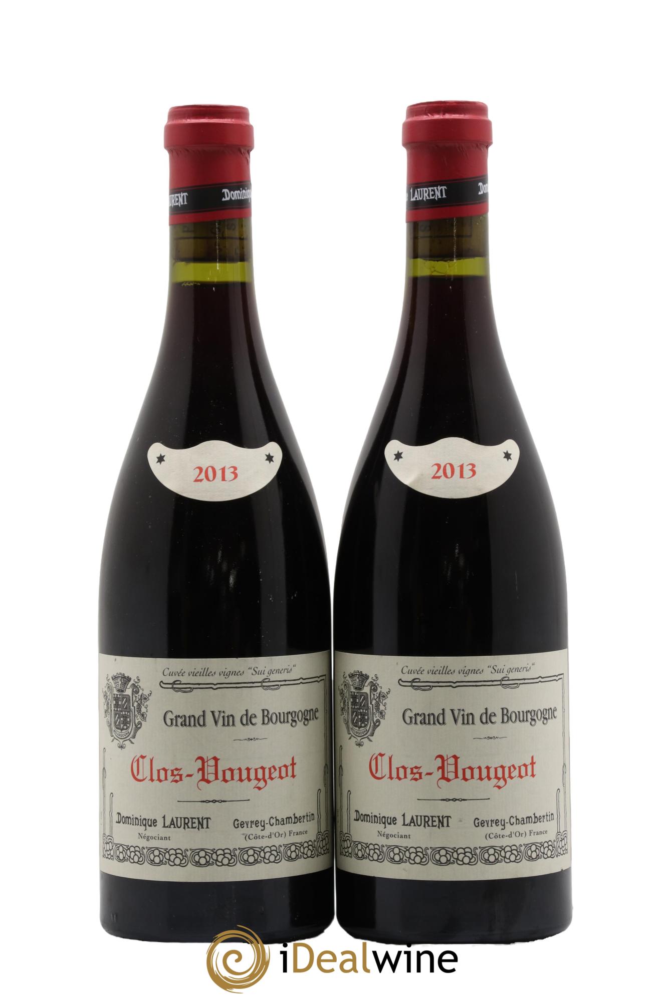 Clos de Vougeot Grand Cru Vieilles vignes Sui Generis Dominique Laurent 2013 - Lot de 2 bouteilles - 0