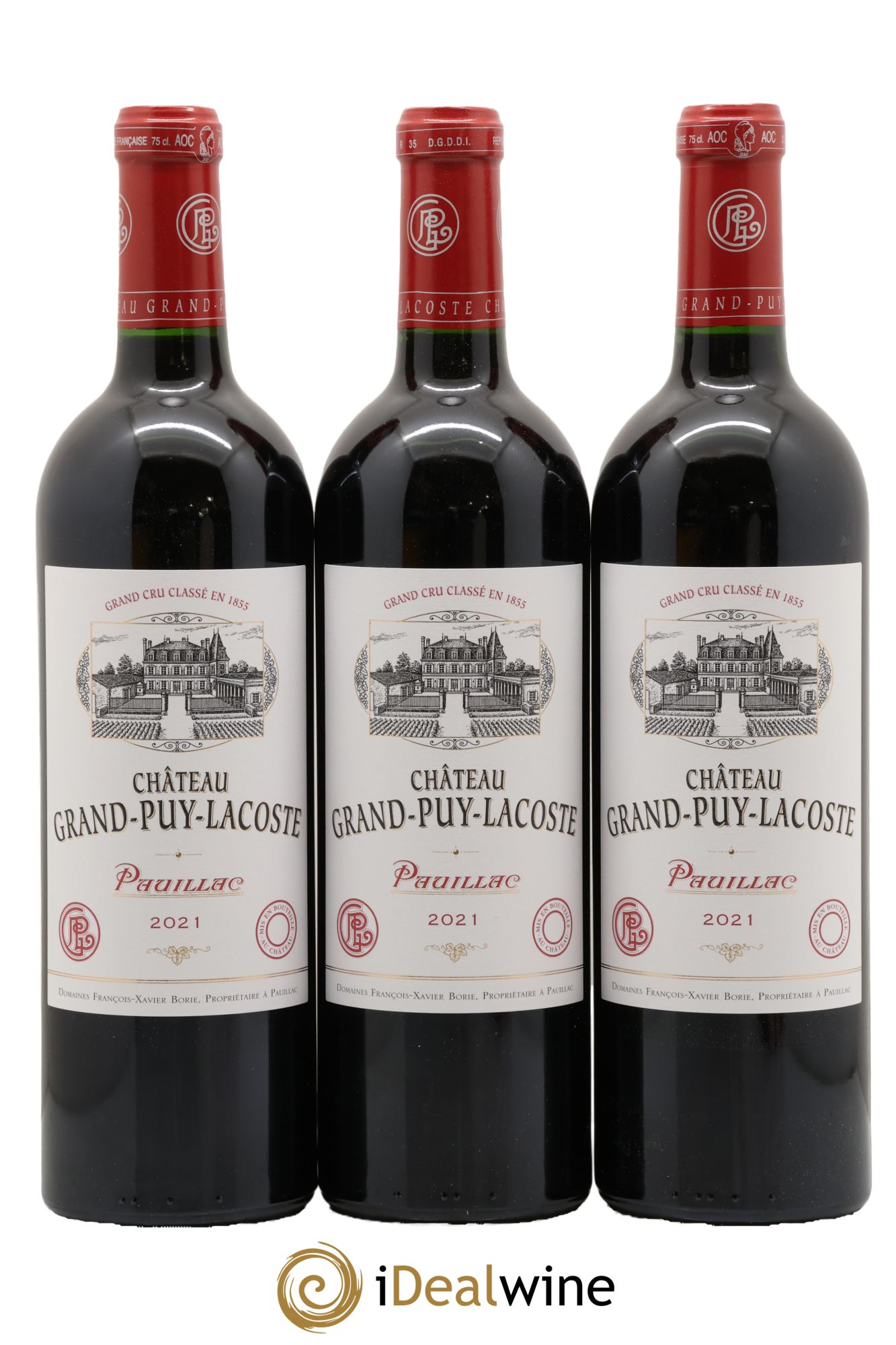 Château Grand Puy Lacoste 5ème Grand Cru Classé 2021 - Lot of 3 bottles - 0