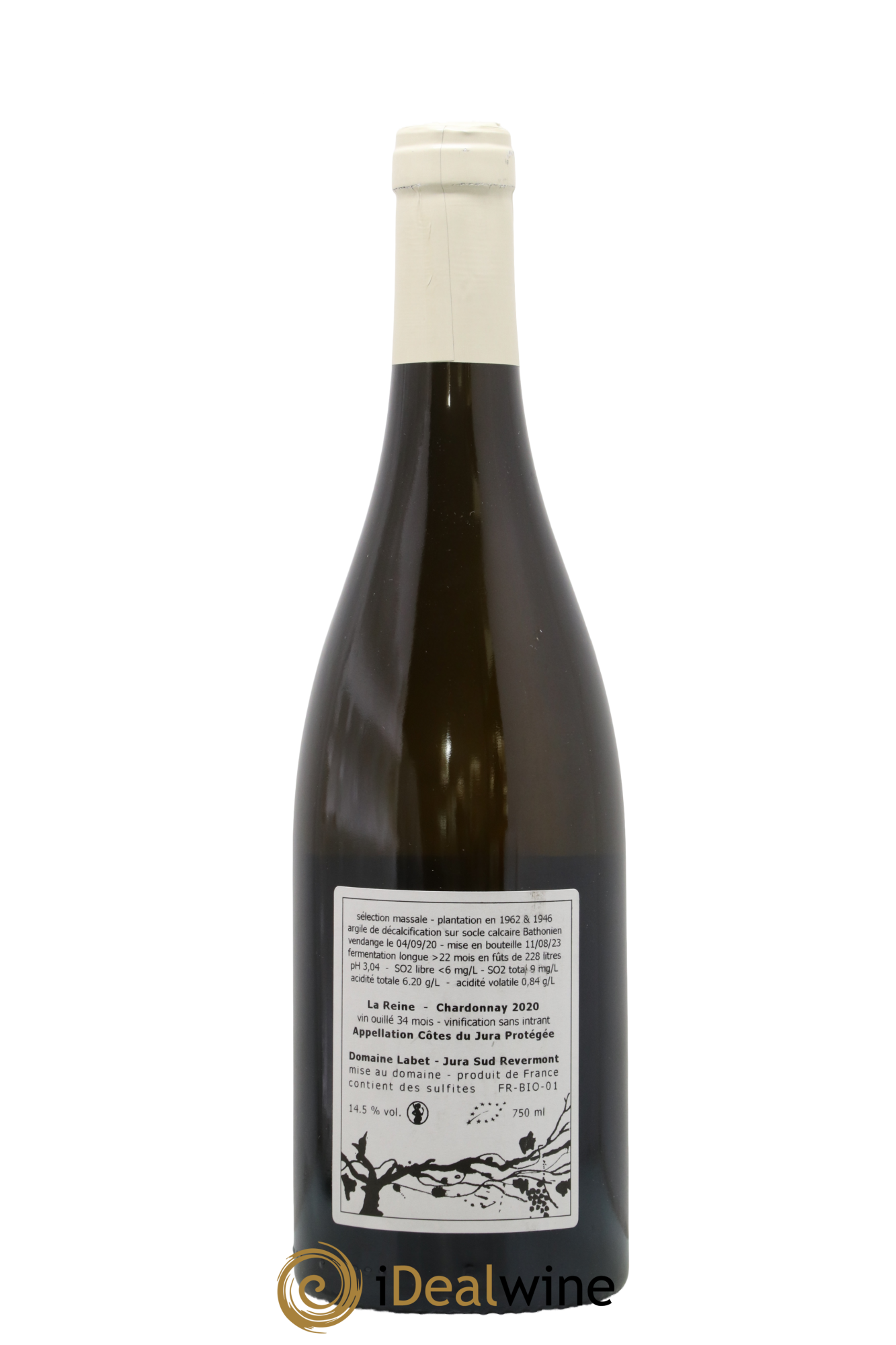 Côtes du Jura Chardonnay La Reine Romain - Julien  - Charline Labet 2020 - Lot de 1 bouteille - 1