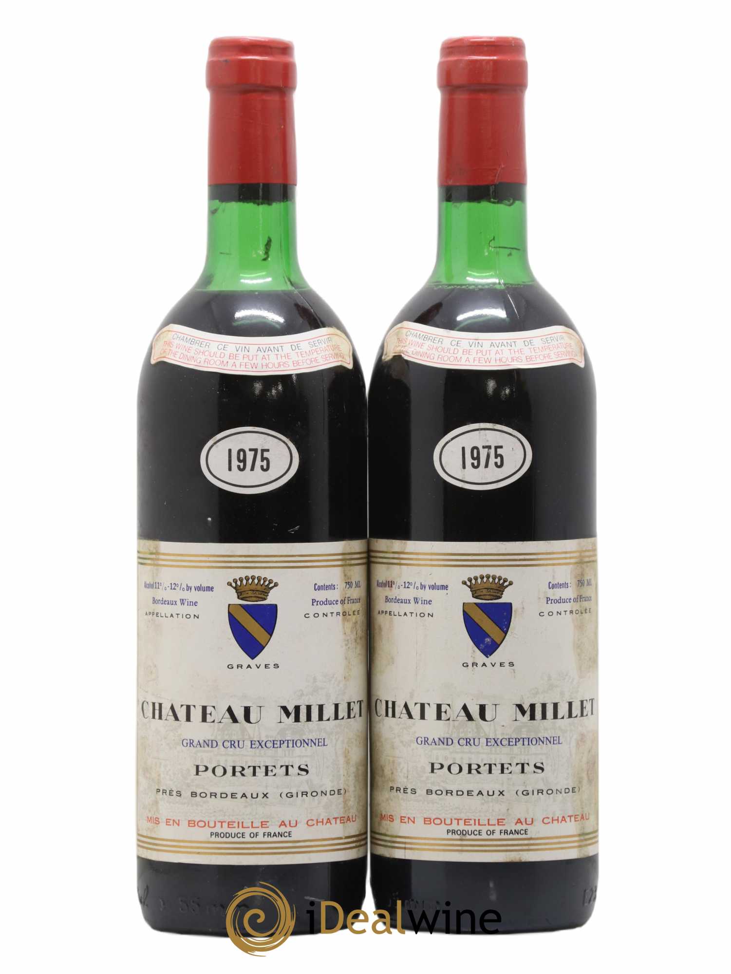 Graves Château Millet 1975 - Lot of 2 bottles - 0
