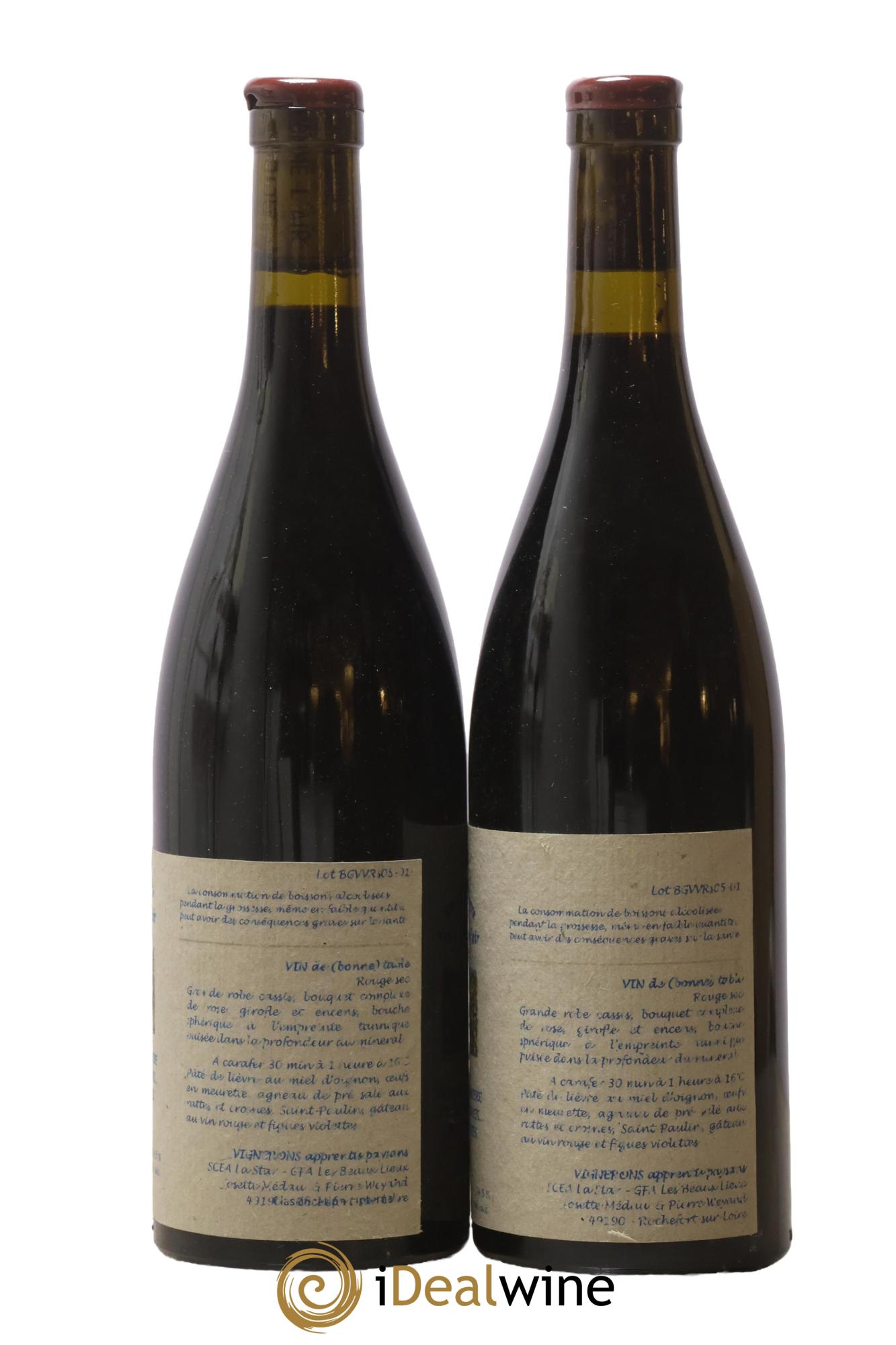 Vin de France Un vin de Terre Libre comme l'Air Le Sang de Lumière des Vieilles Vignes ... des Gasneries Josette Medau & Pierre Weyand 2005 - Lot de 2 bouteilles - 1