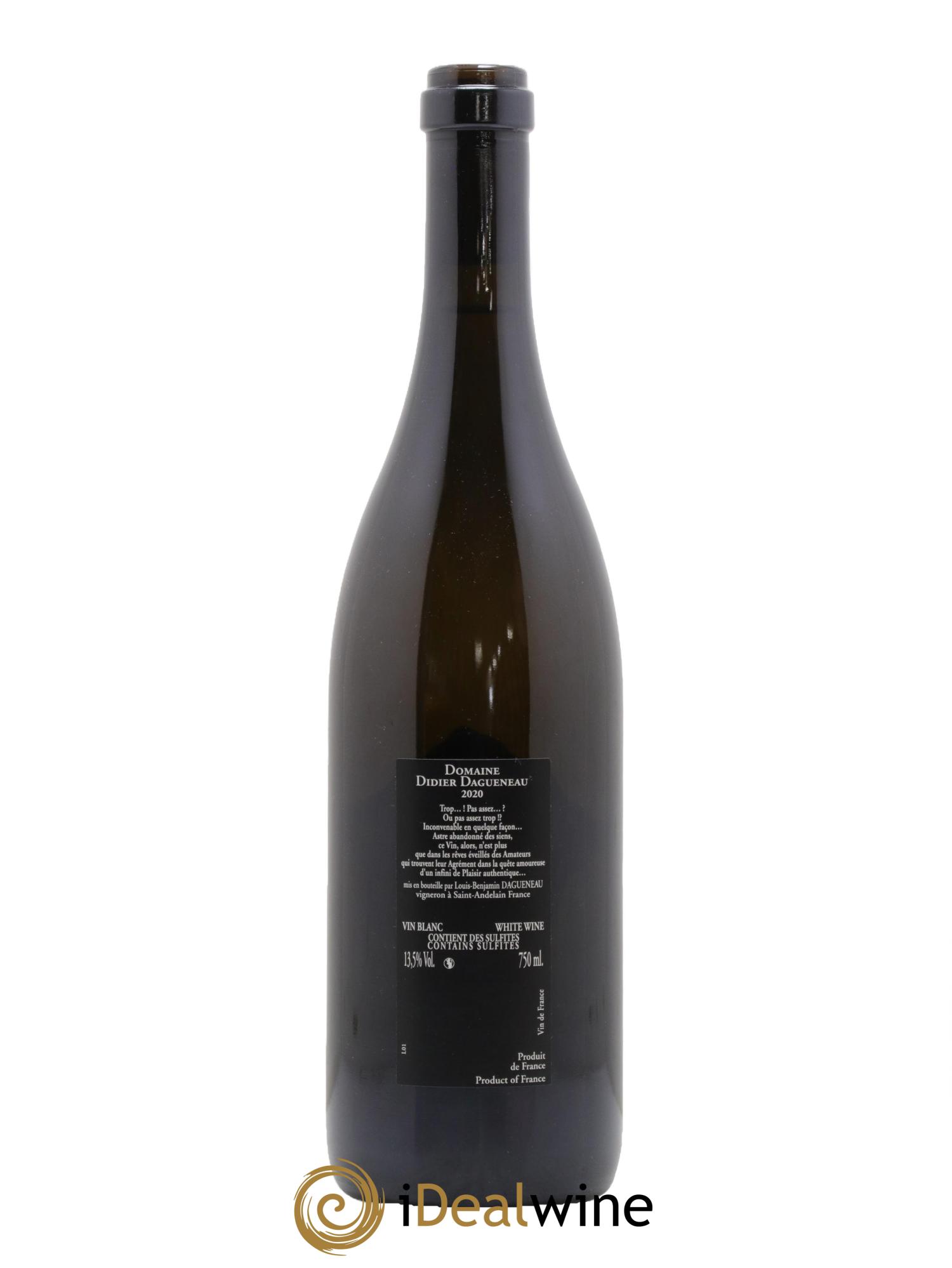 Vin de France (anciennement Pouilly-Fumé) Silex Dagueneau (Domaine Didier - Louis-Benjamin) 2020 - Lot de 1 bouteille - 1
