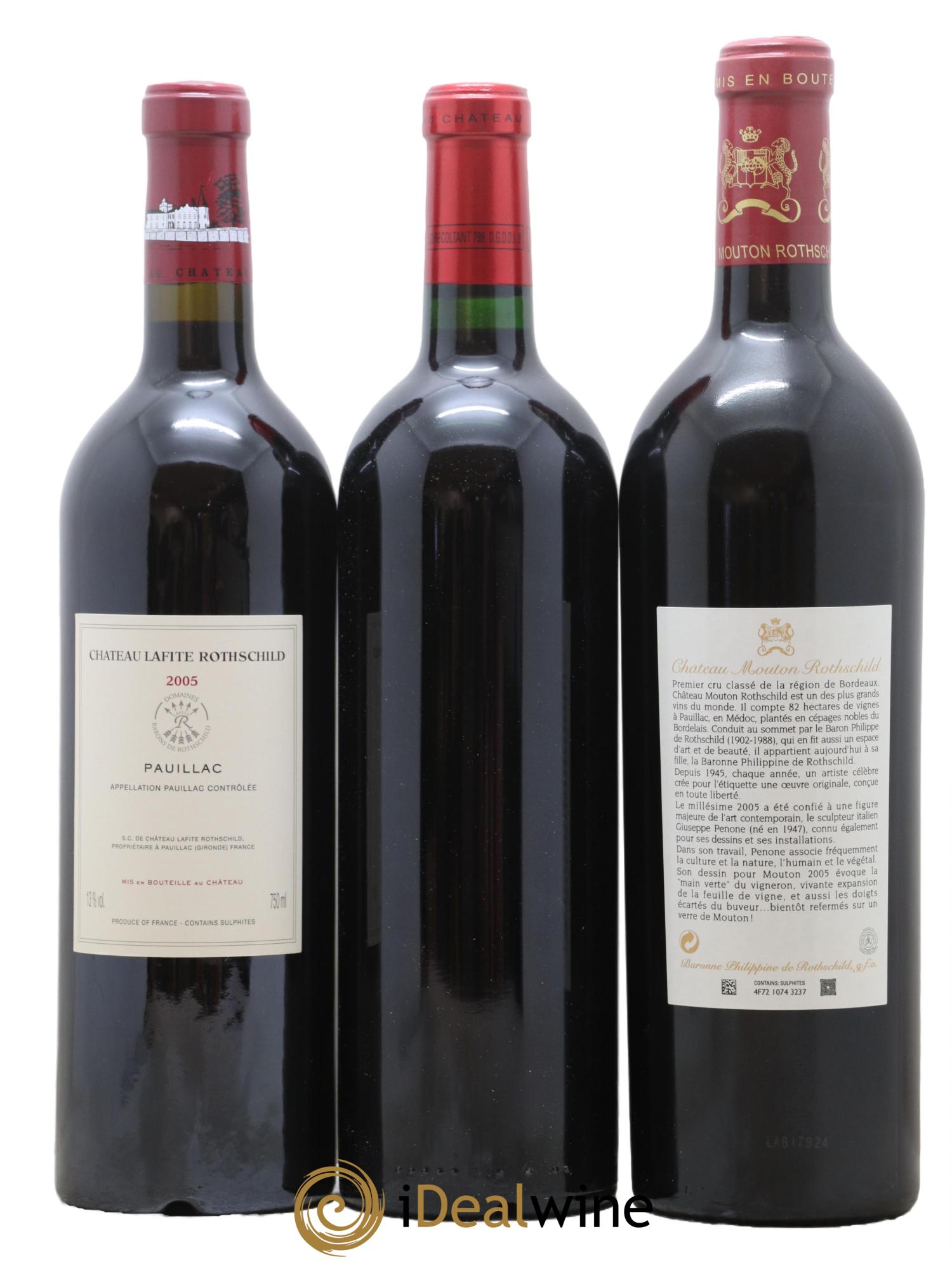 Caisse Collection Duclot 2005 Mouton Lafite Margaux Mission Haut Brion Petrus Cheval Blanc Haut Brion Yquem Latour 2005 - Lotto di 9 bottiglie - 2