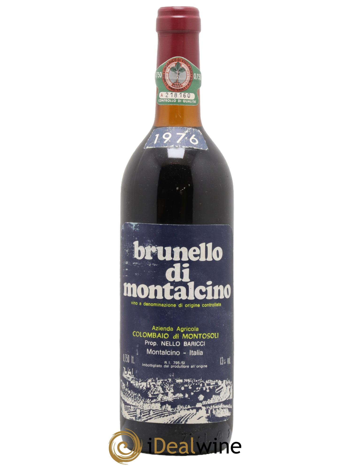 Brunello di Montalcino Colombaio Montosoli Baricci 1976 - Lot de 1 bouteille - 0