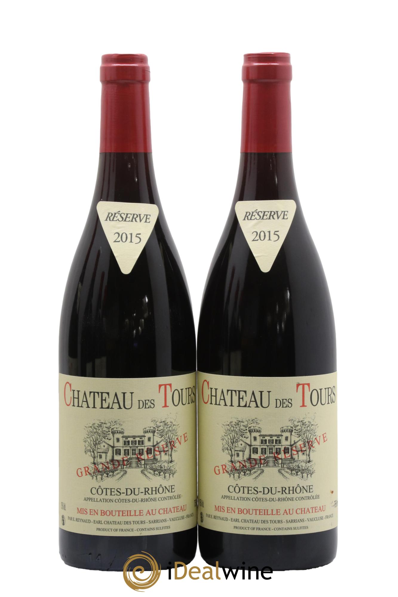 Côtes-du-Rhône Château des Tours Grande Réserve Emmanuel Reynaud 2015 - Lot of 2 bottles - 0