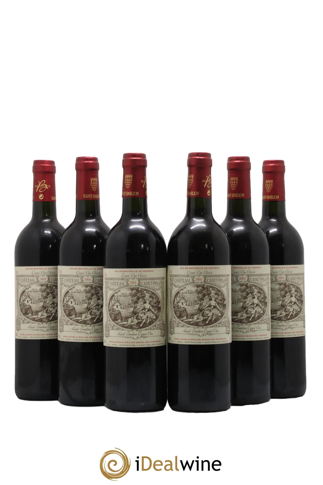 Château Cadet Piola Grand Cru Classé 2001 - Lot de 6 bouteilles - 0
