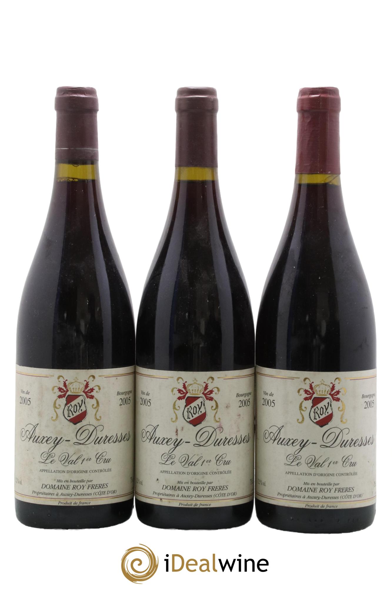 Auxey-Duresses 1er Cru Le Val Domaine Roy Freres Proprietaire 2005 - Lot de 3 bouteilles - 0