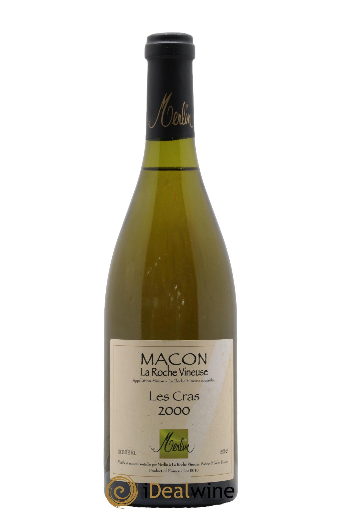Mâcon La Roche Vineuse Les Cras Domaine Merlin 2000 - Posten von 1 Flasche - 0