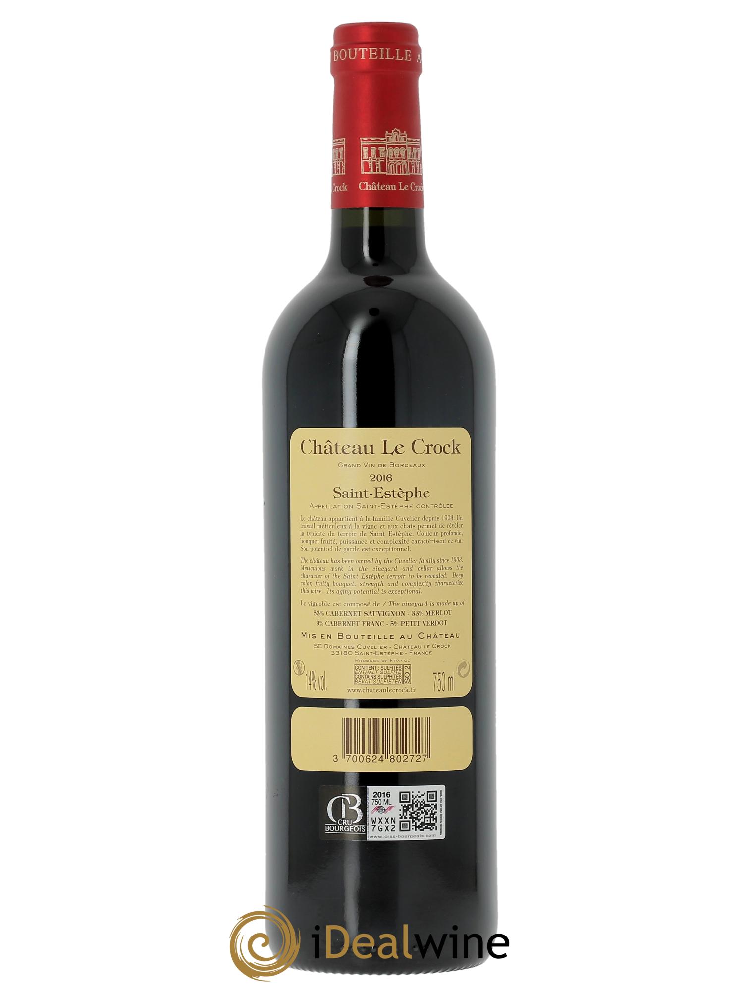 Château le Crock Cru Bourgeois 2016 - Lot de 1 bouteille - 1