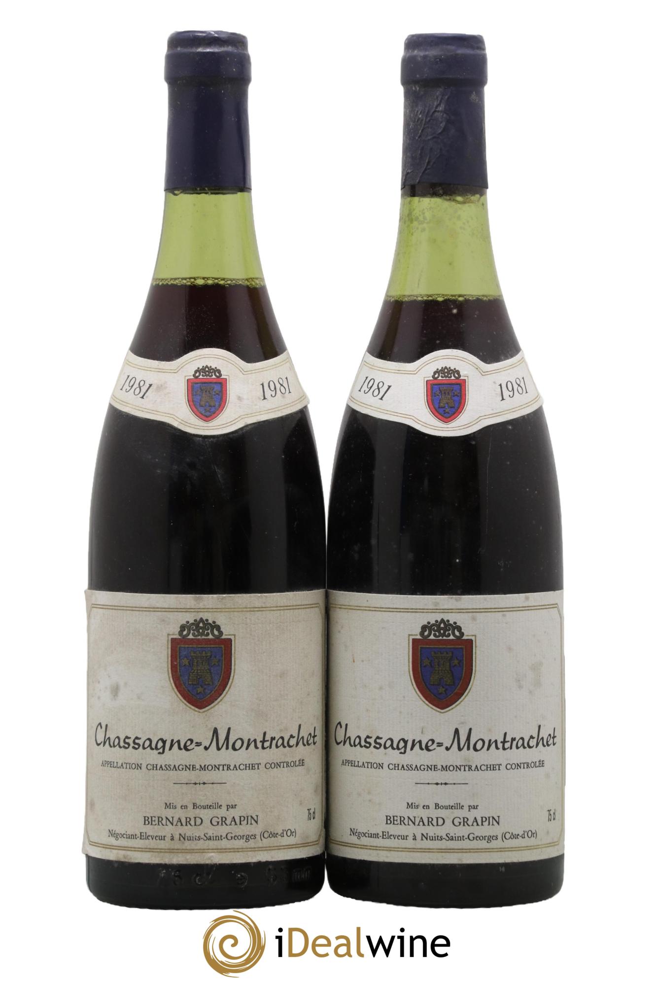 Chassagne-Montrachet Bernard Grapin 1981 - Lot de 2 bouteilles - 0