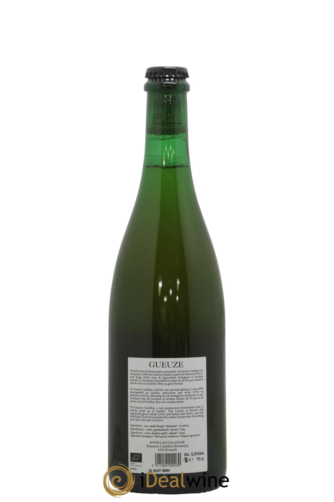 Bière Gueuze Cantillon Lambic Bio New Label (Bottle 2024) - Lot de 1 bouteille - 1
