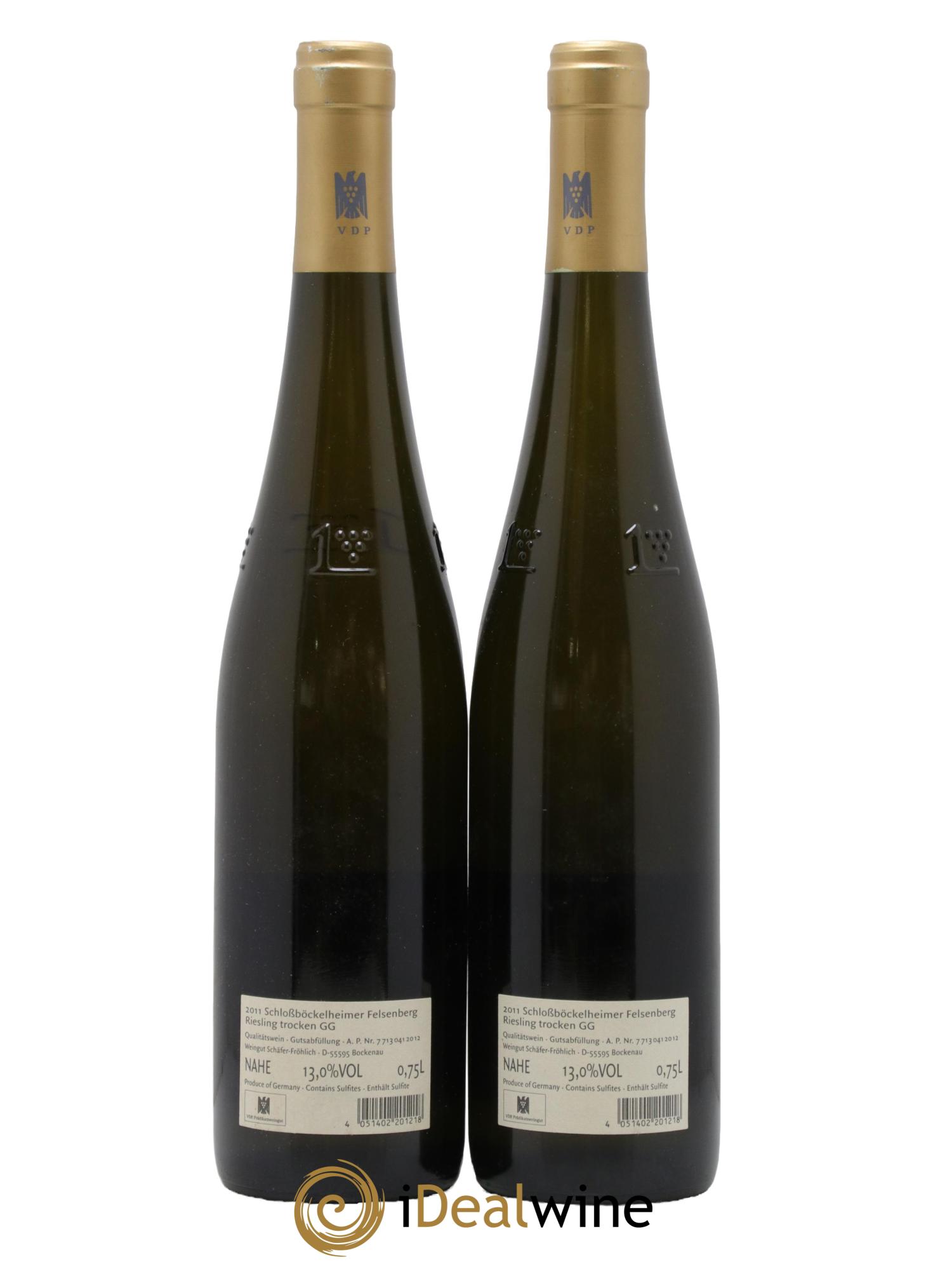 Allemagne Nahe Schlossböckelheimer Felsenberg Riesling GG Schäfer Fröhlich 2011 - Lot de 2 bouteilles - 1